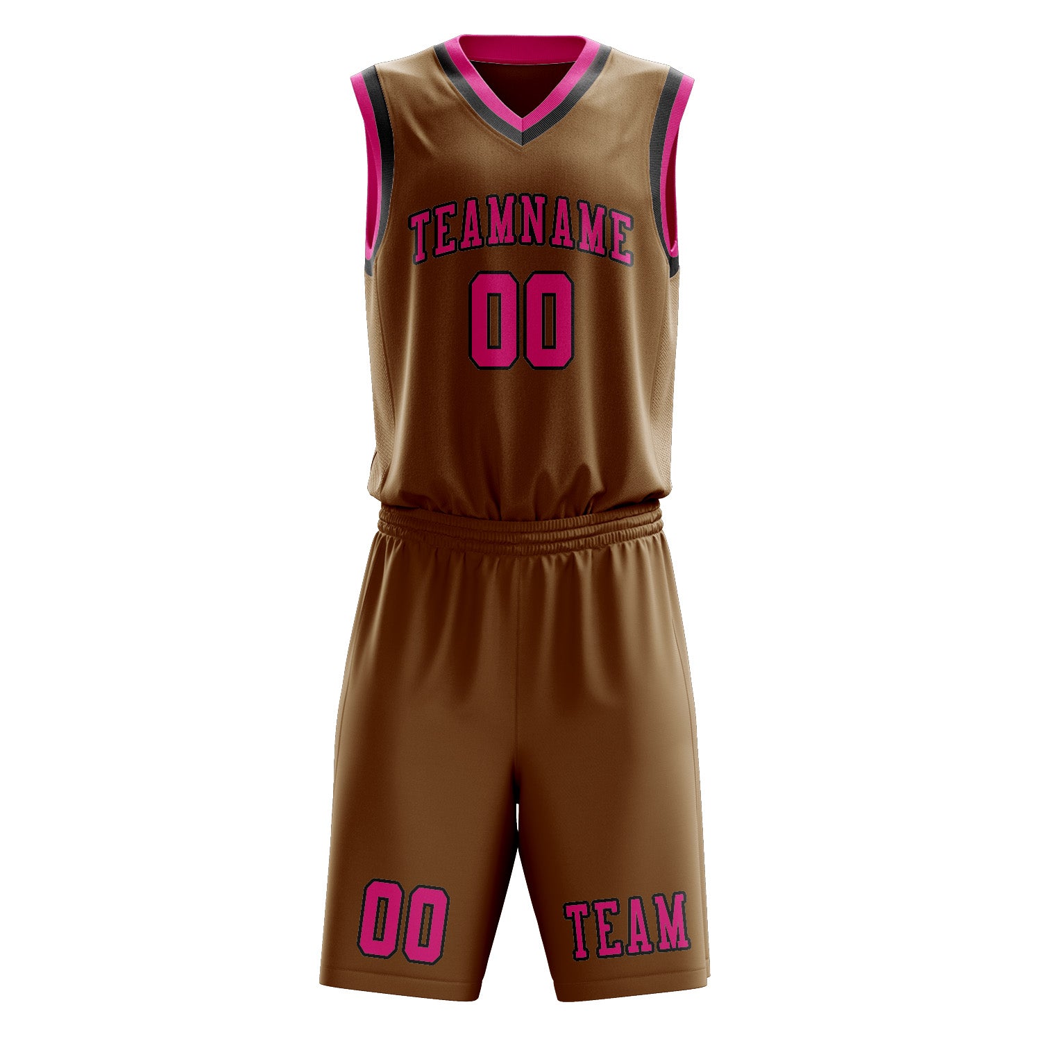 Custom Khaki Pink Basketball Set