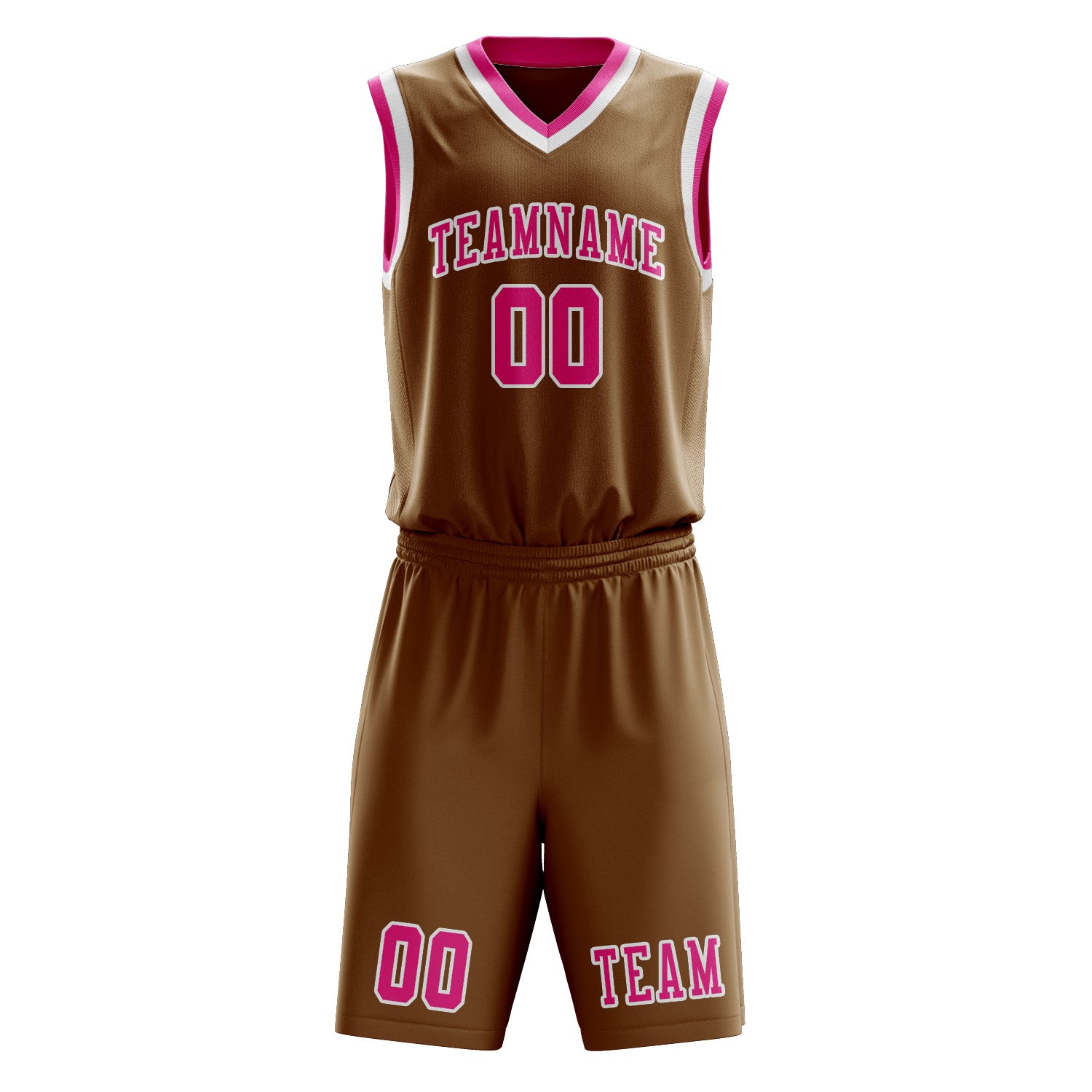 Custom Khaki Pink Basketball Set