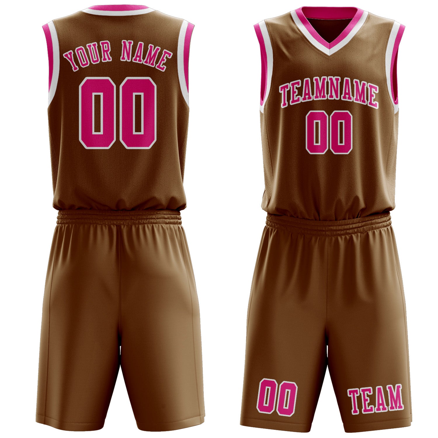 Custom Khaki Pink Basketball Set
