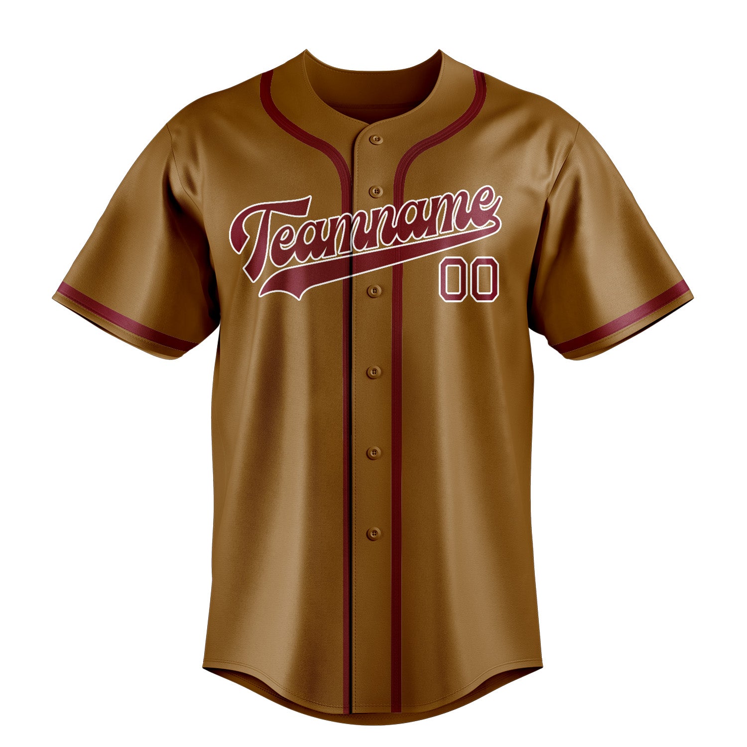 Custom Khaki Crimson Red Baseball Jersey