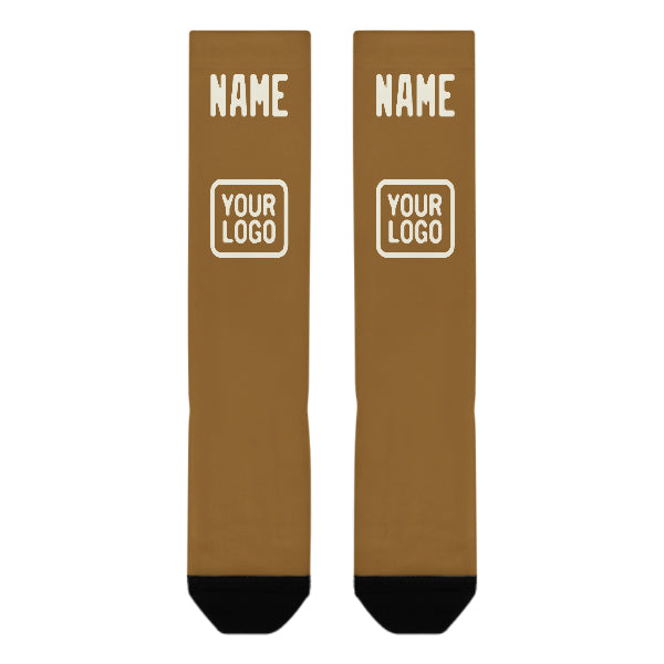 Custom Khaki Cream Knee-High Sock