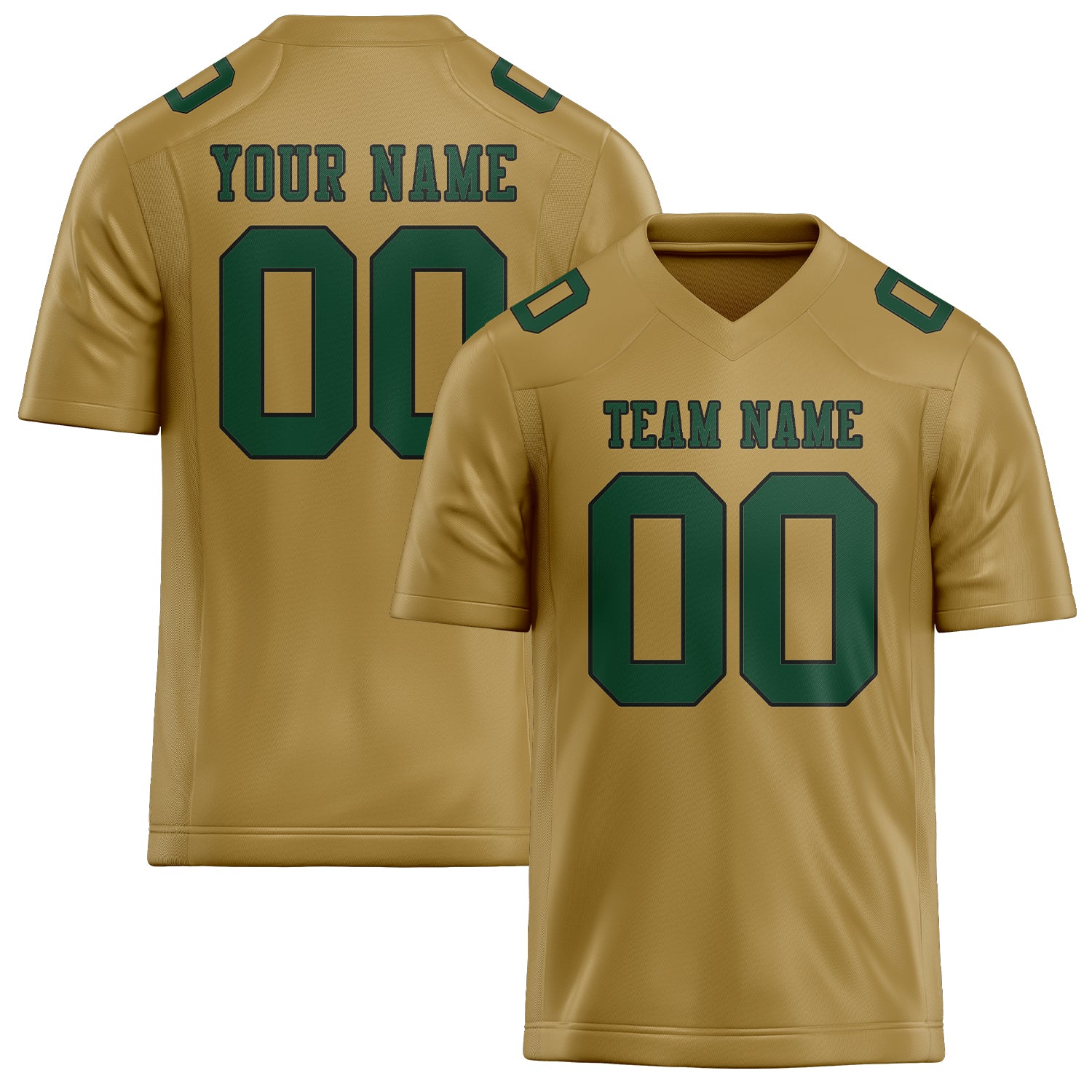 Custom Khaki Green Football Jersey