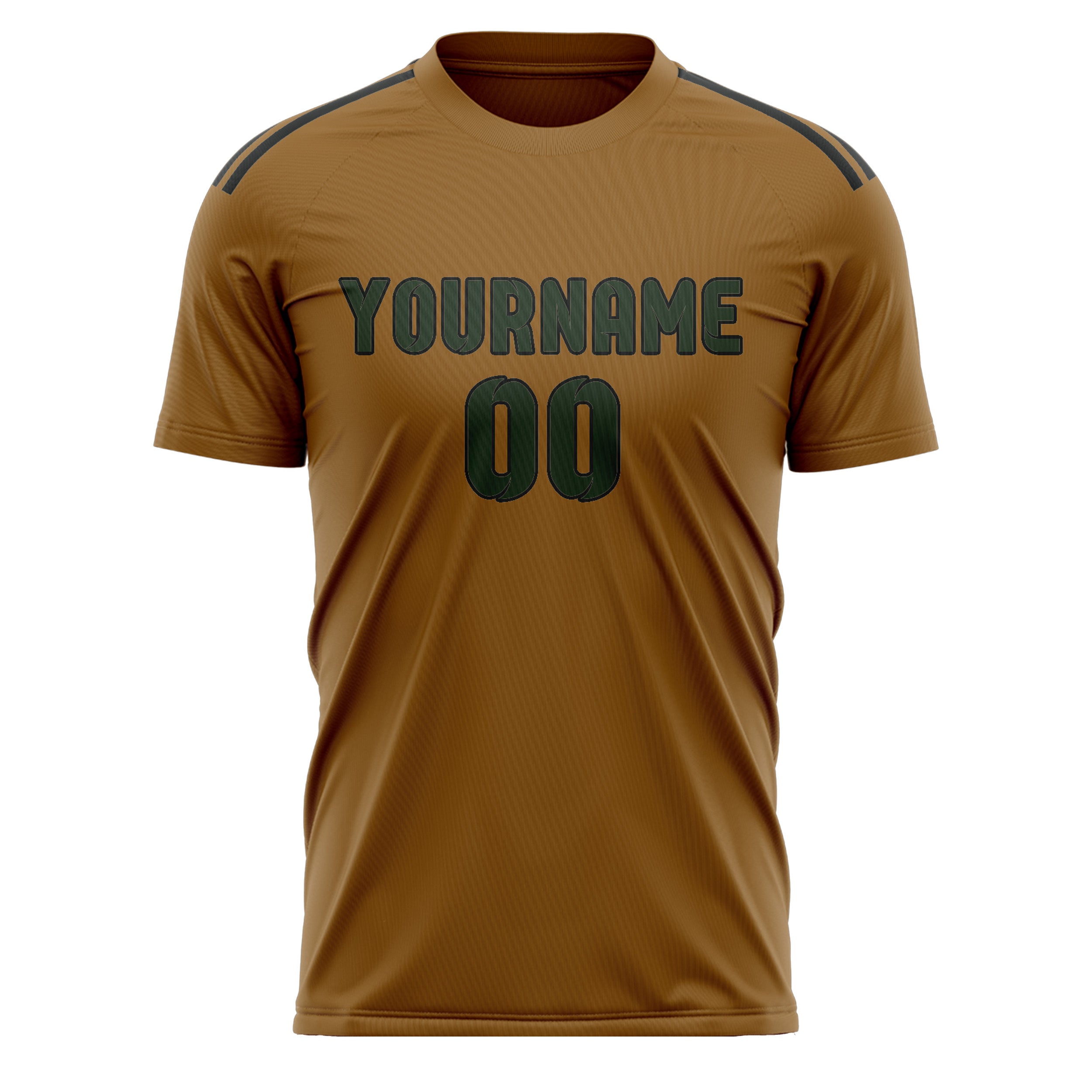 Custom Khaki Dark Green Soccer Jersey