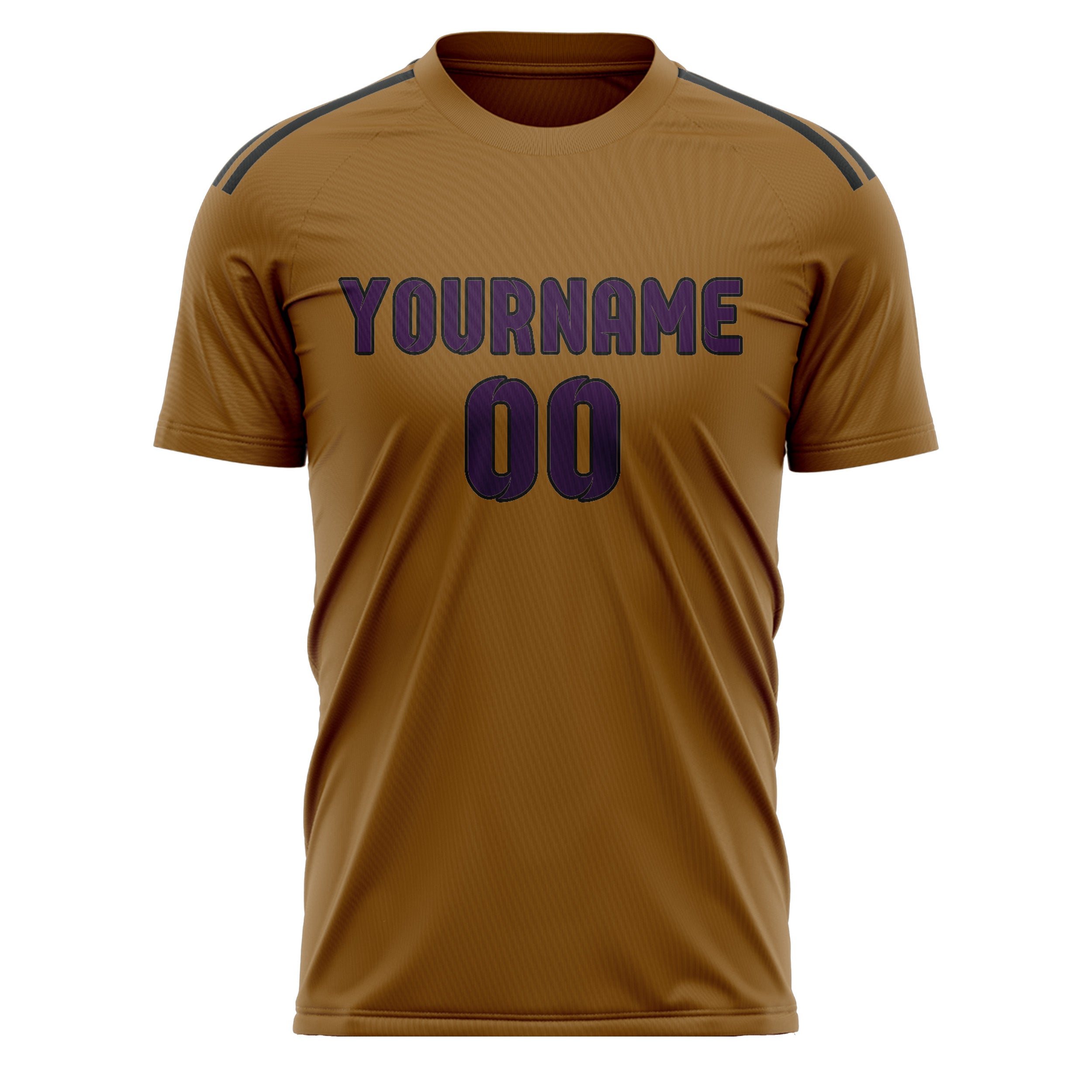 Custom Khaki Purple Soccer Jersey