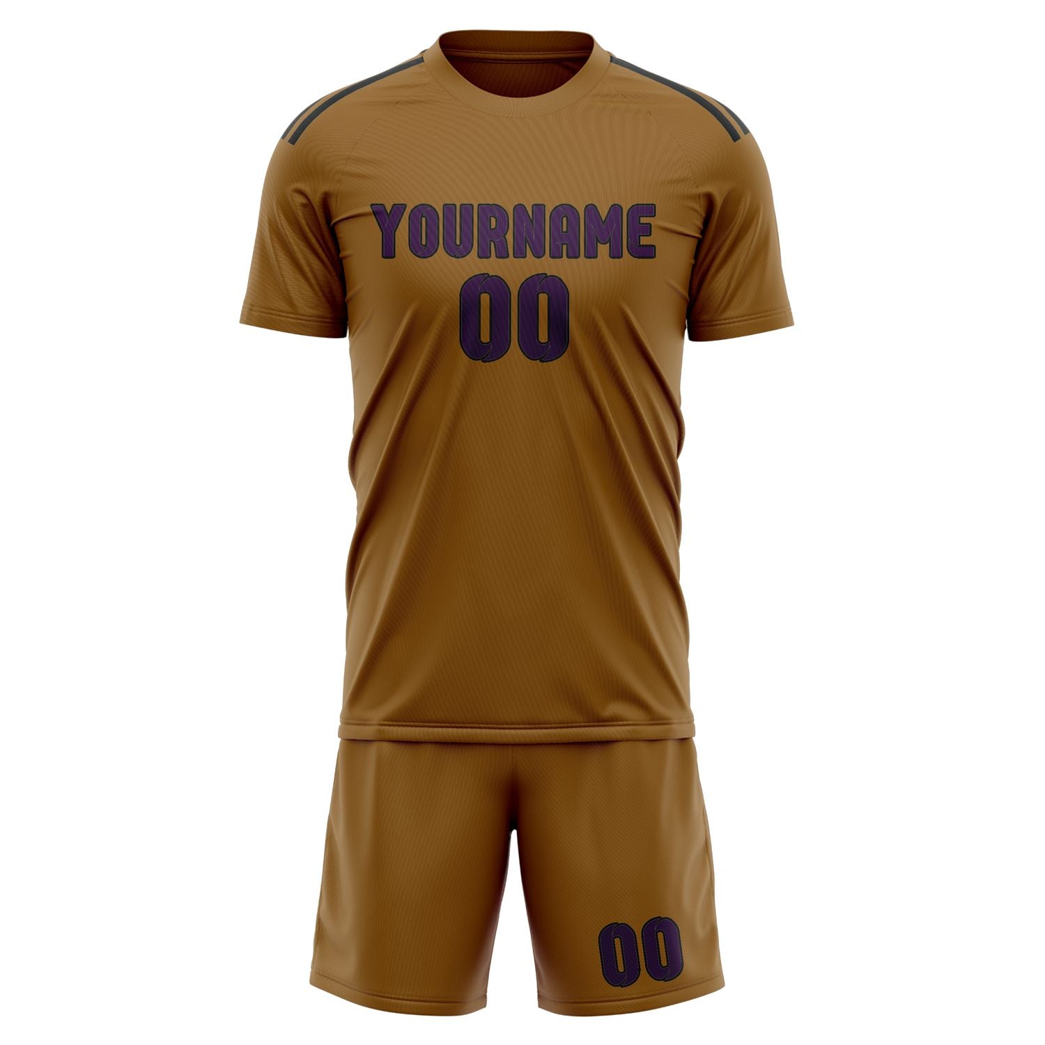 Custom Khaki Purple Soccer Set