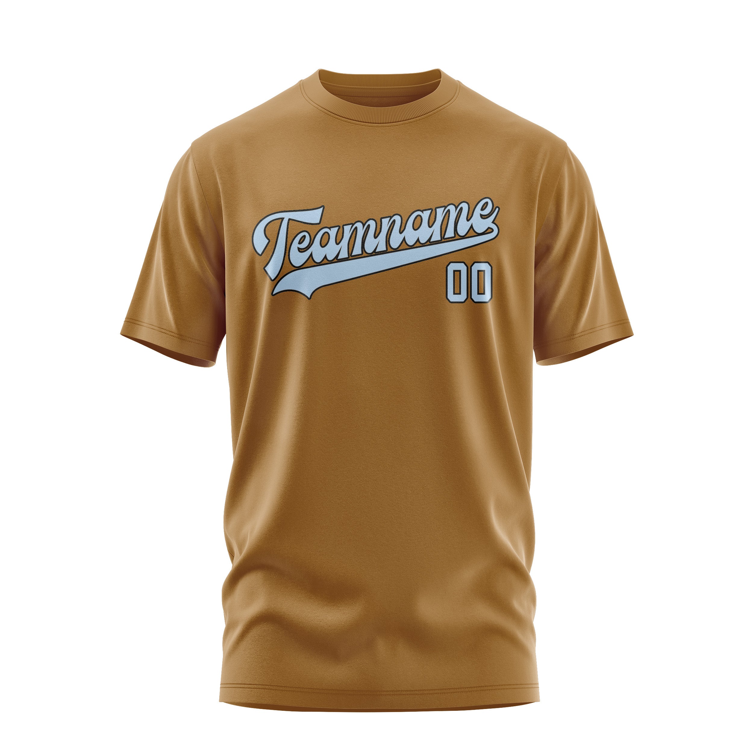 Custom Khaki Light Blue T-Shirt