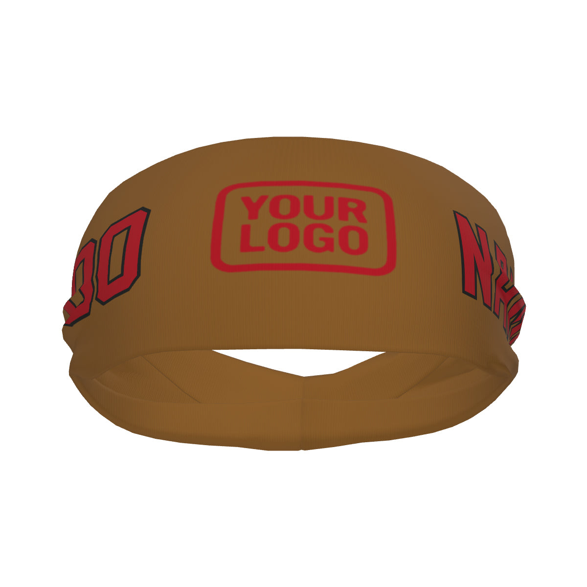 Custom Khaki Red Sports headband