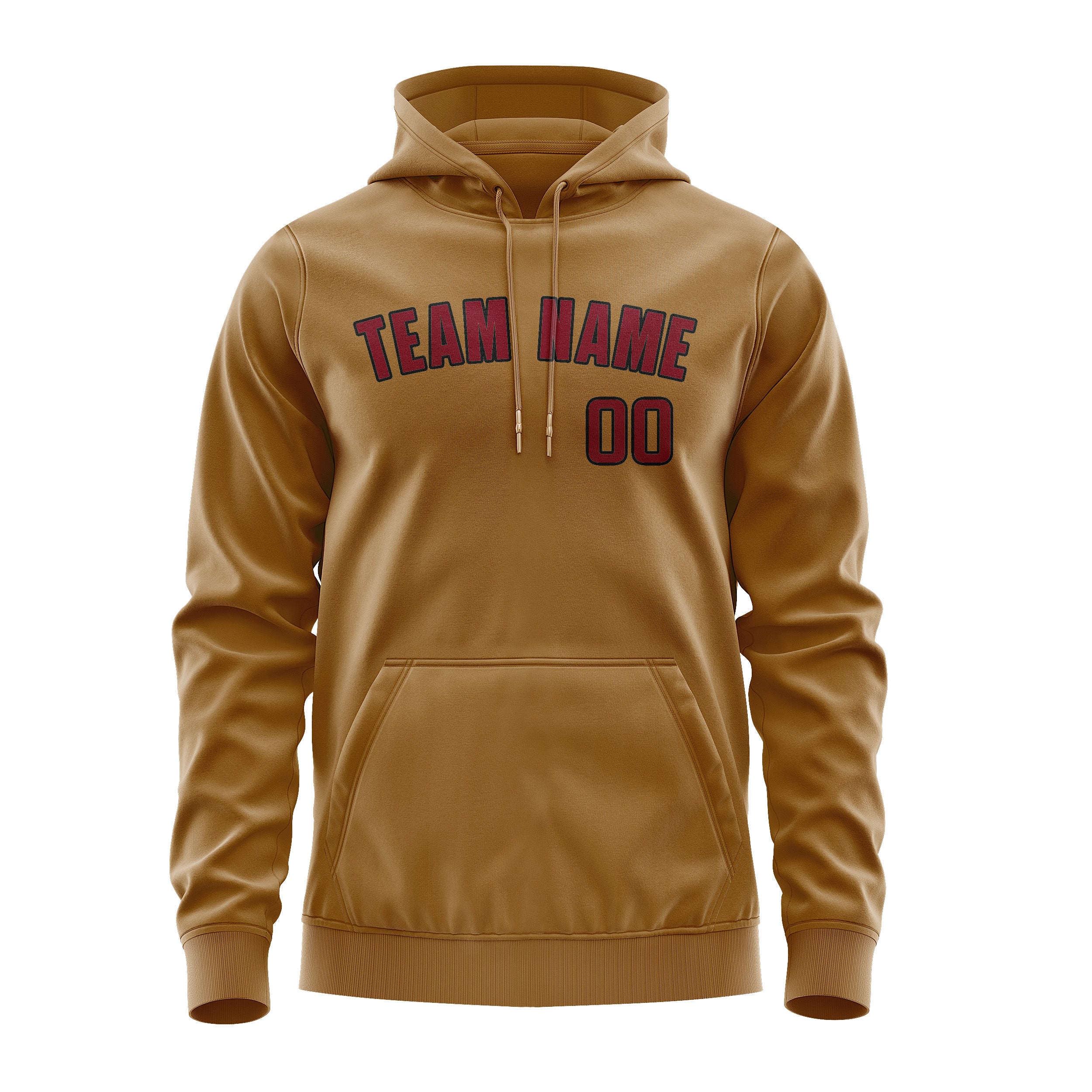 Custom Khaki Crimson Red Hoodie