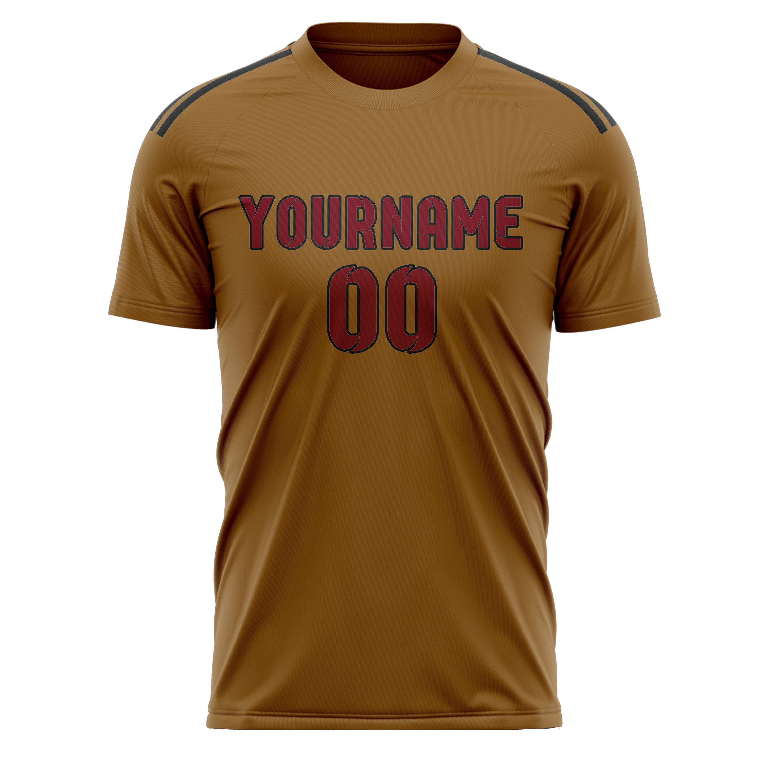 Custom Khaki Crimson Red Soccer Jersey