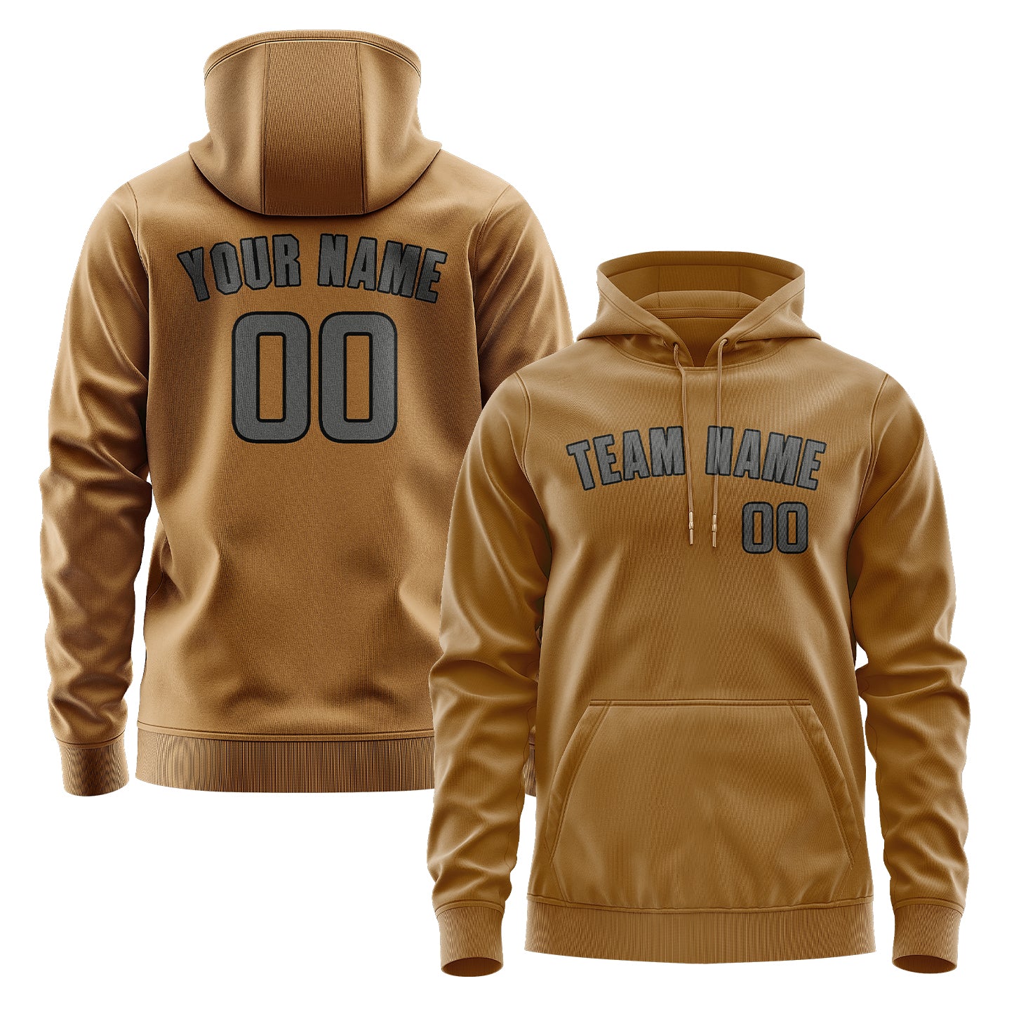 Custom Khaki Dark Grey Hoodie