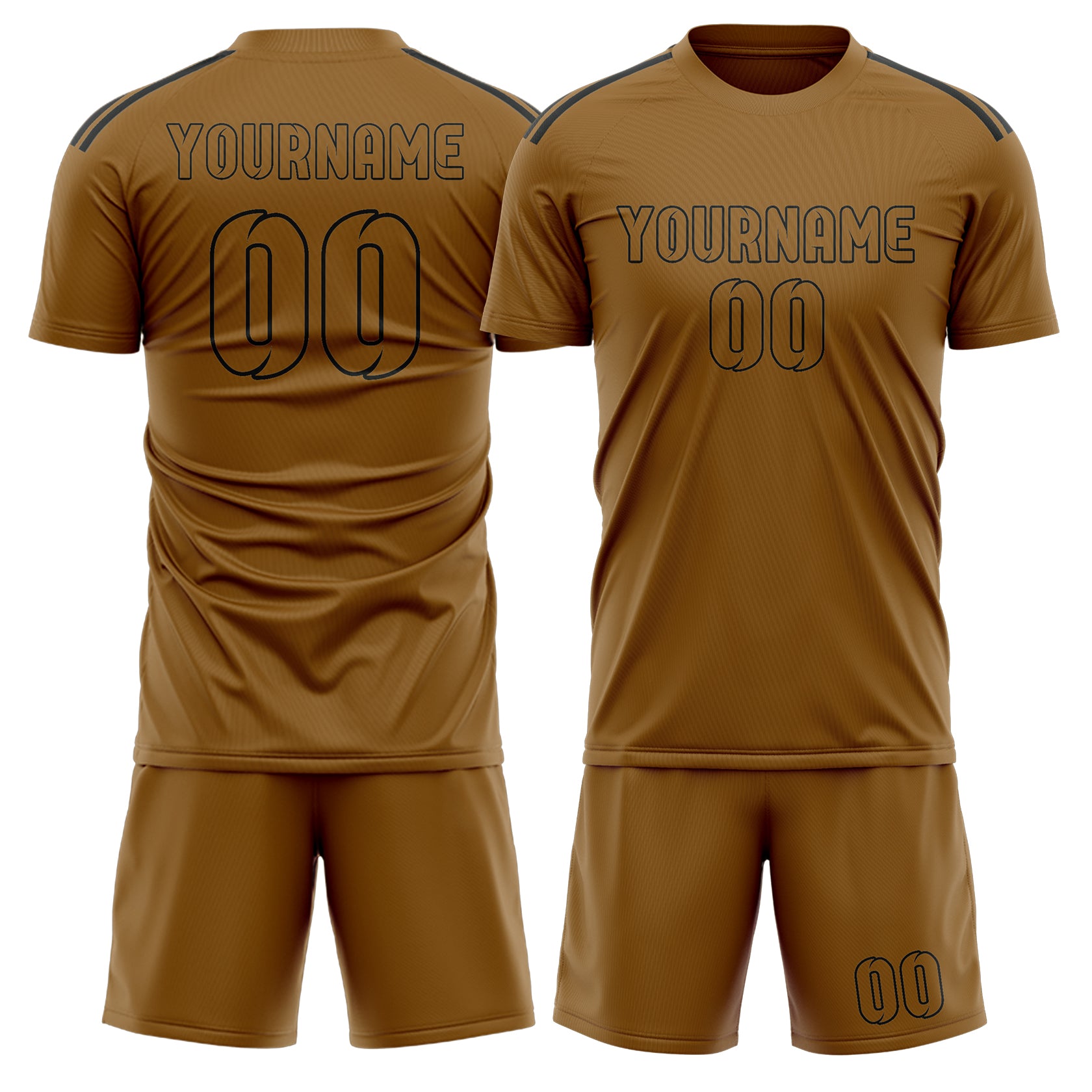 Custom Khaki Khaki Soccer Set