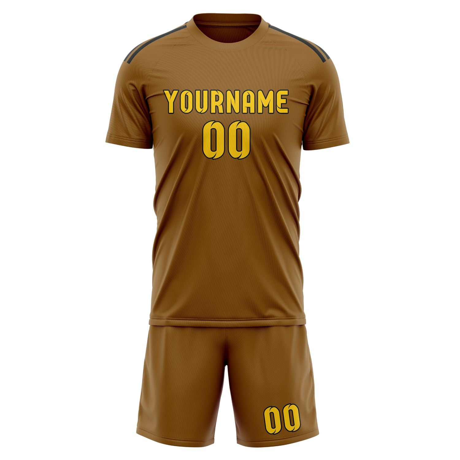 Custom Khaki Gold Soccer Set