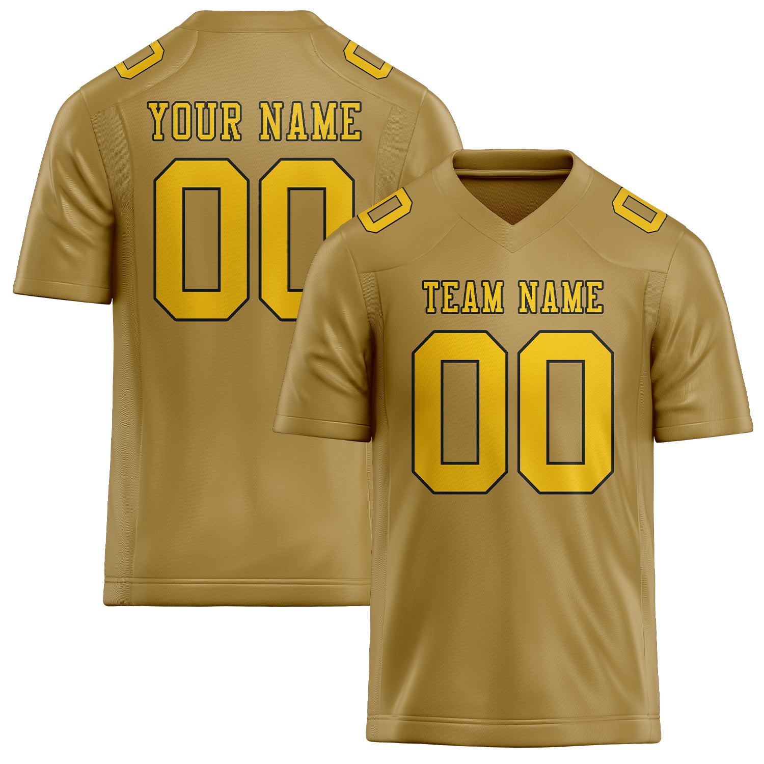 Custom Khaki Gold Football Jersey