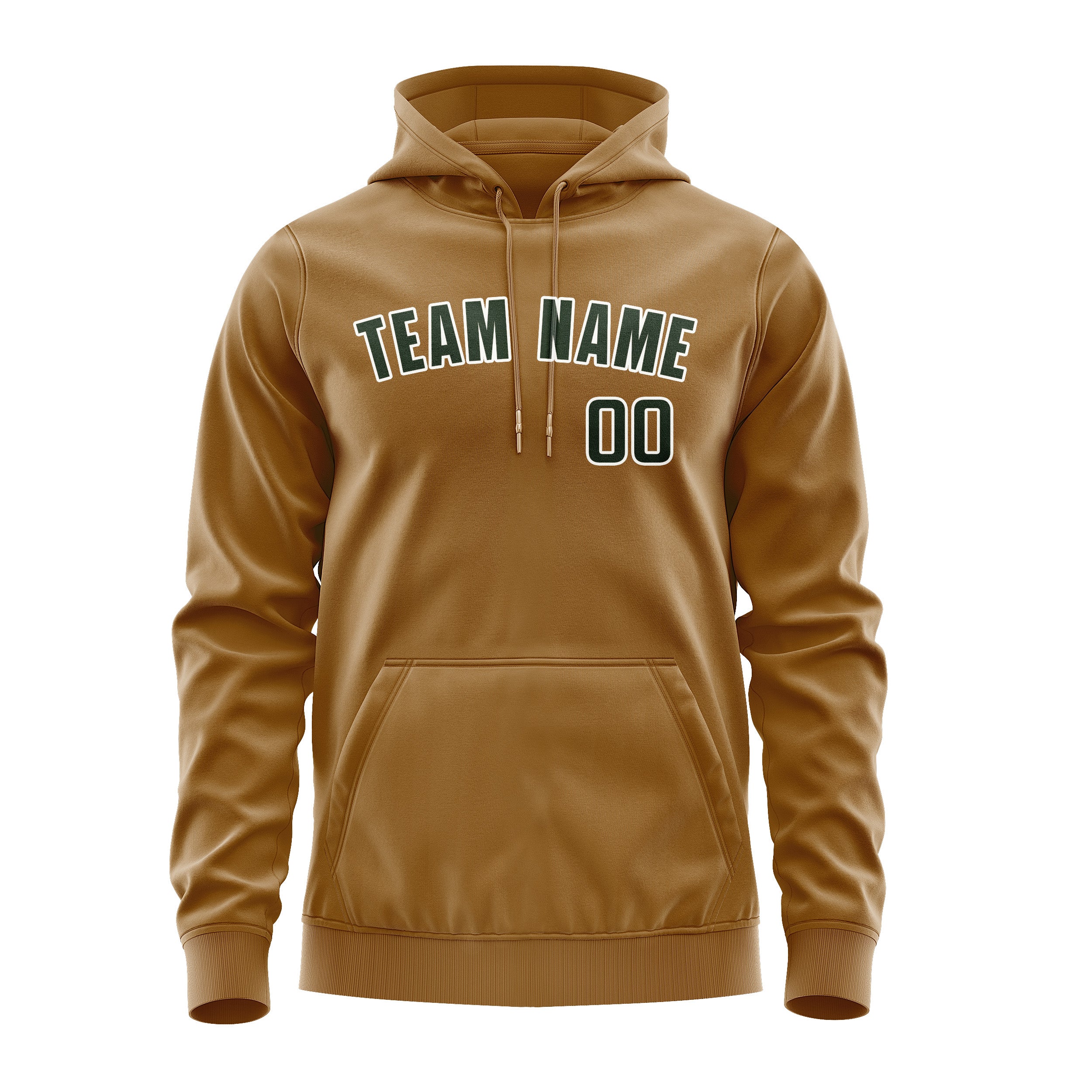 Custom Khaki Dark Green Hoodie