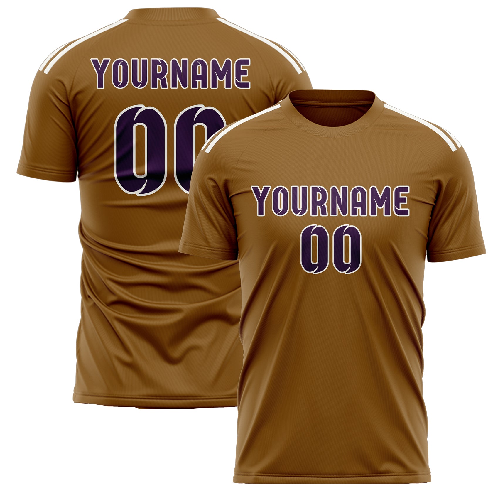 Custom Khaki Purple Soccer Jersey