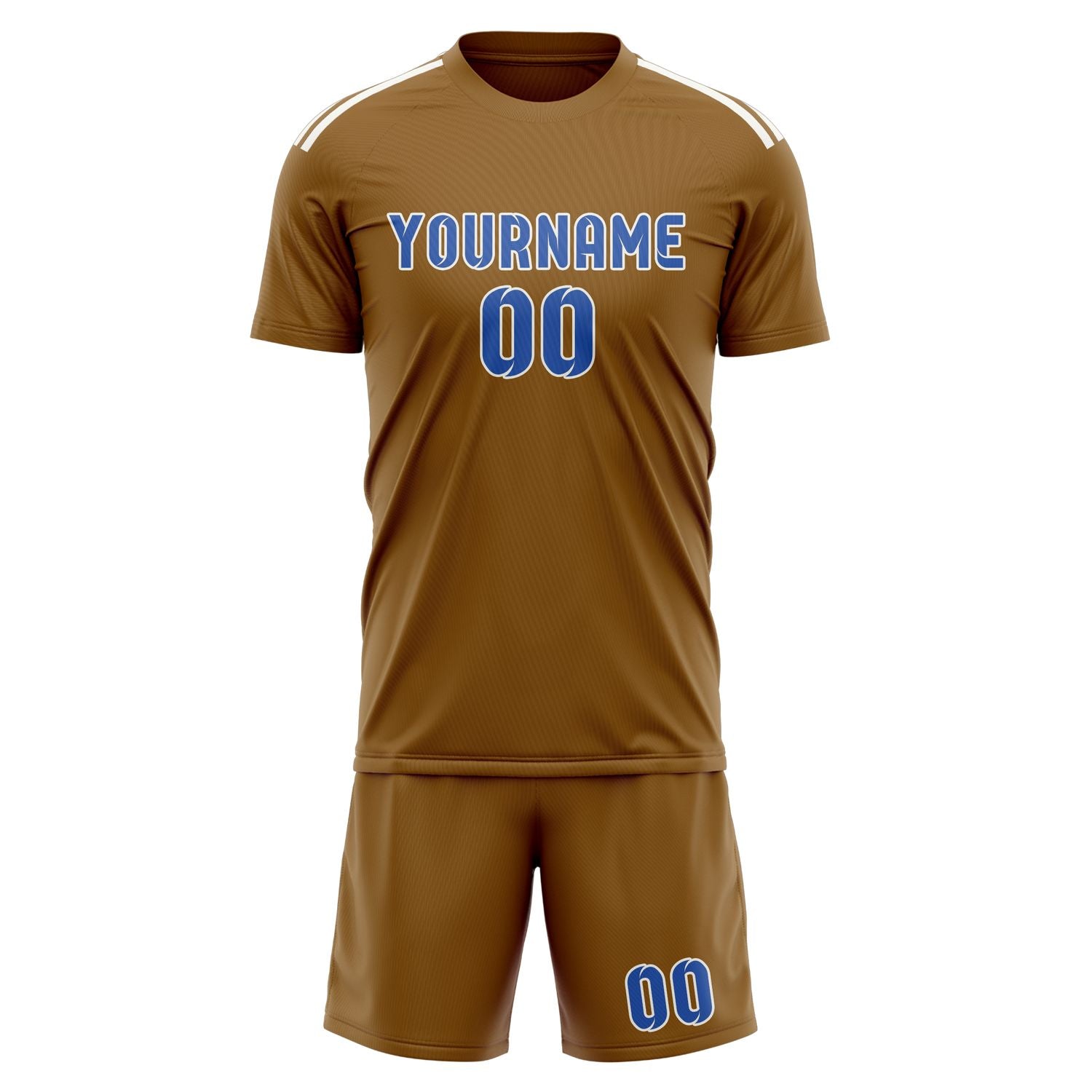 Custom Khaki Sky Blue Soccer Set