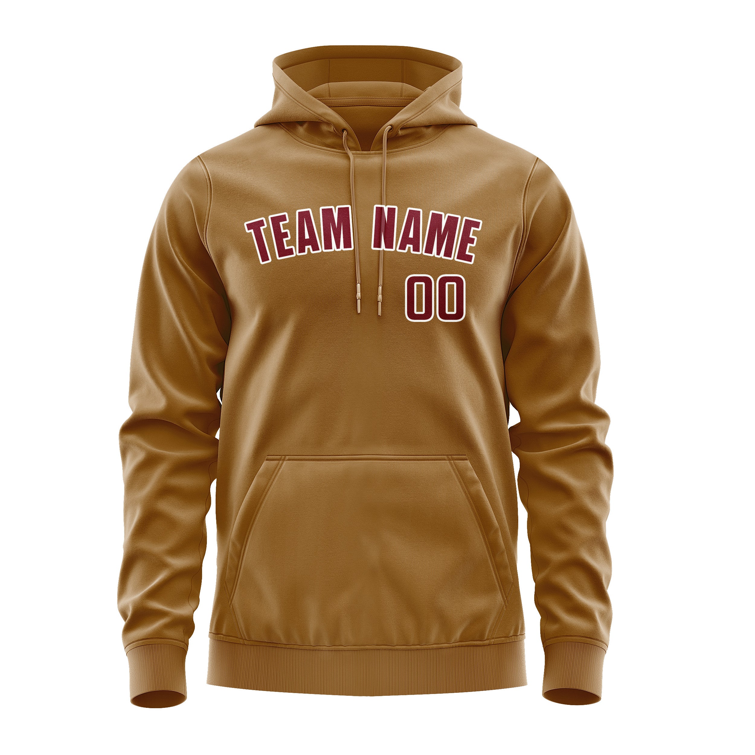 Custom Khaki Crimson Red Hoodie