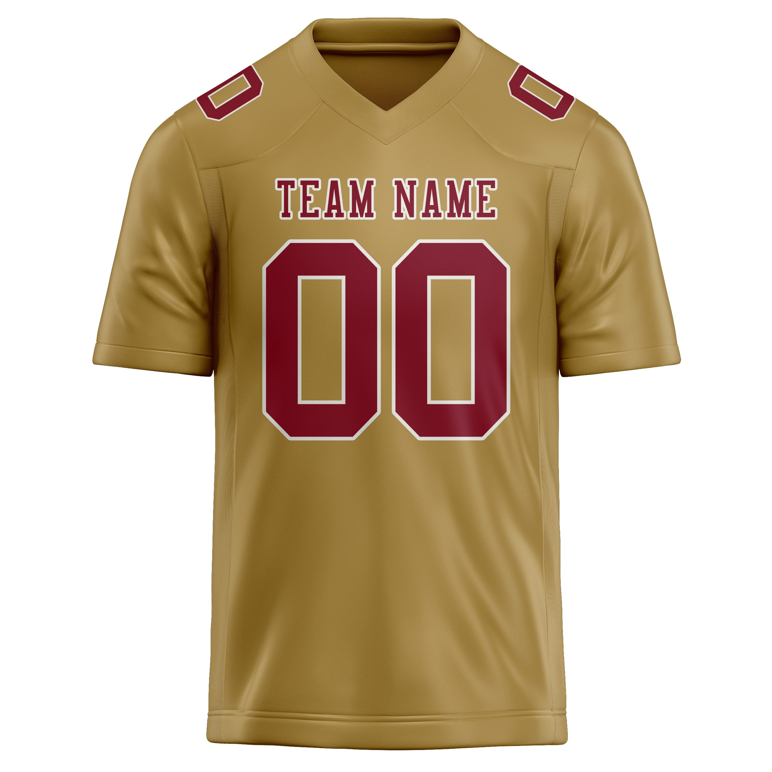 Custom Khaki Crimson Red Football Jersey