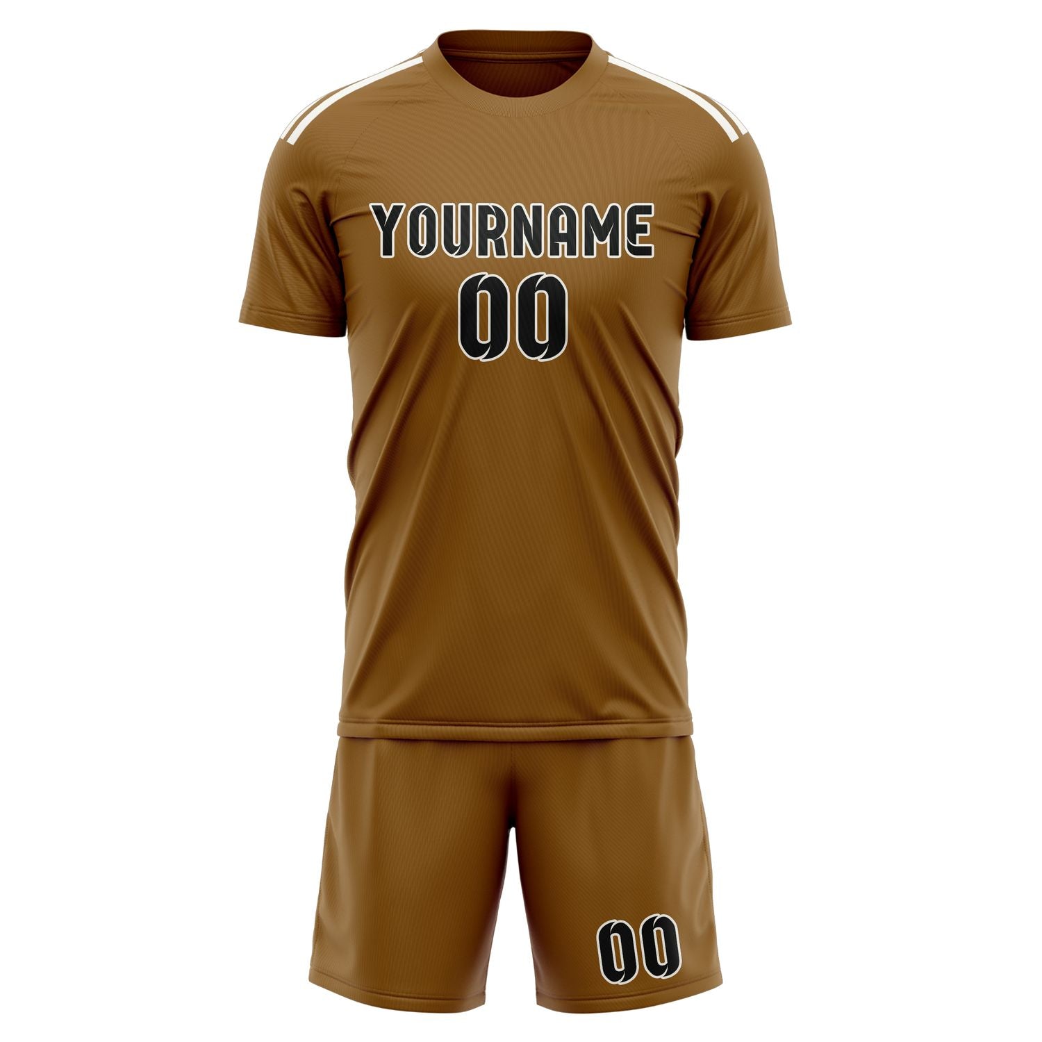 Custom Khaki Black Soccer Set
