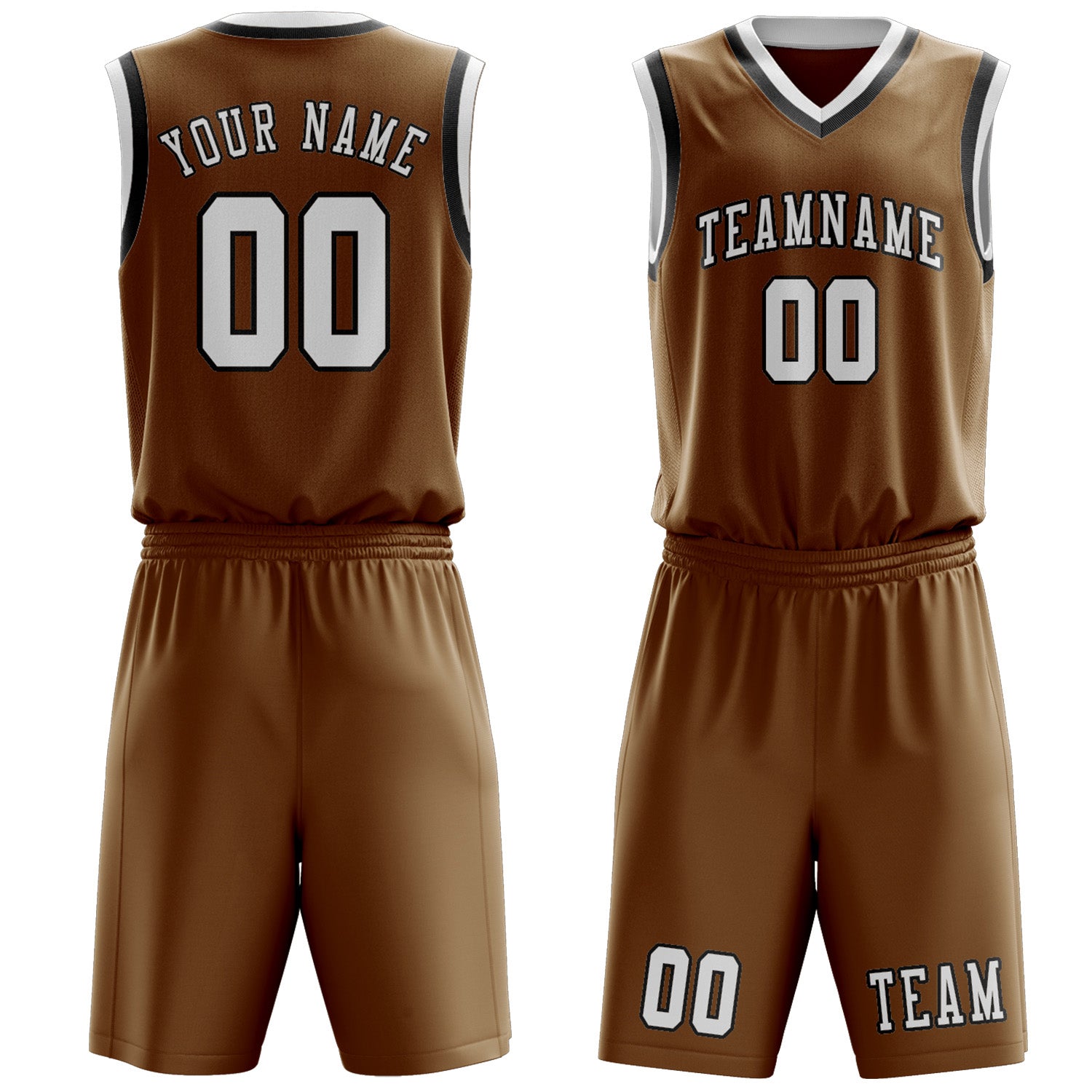 Custom Khaki White Basketball Set