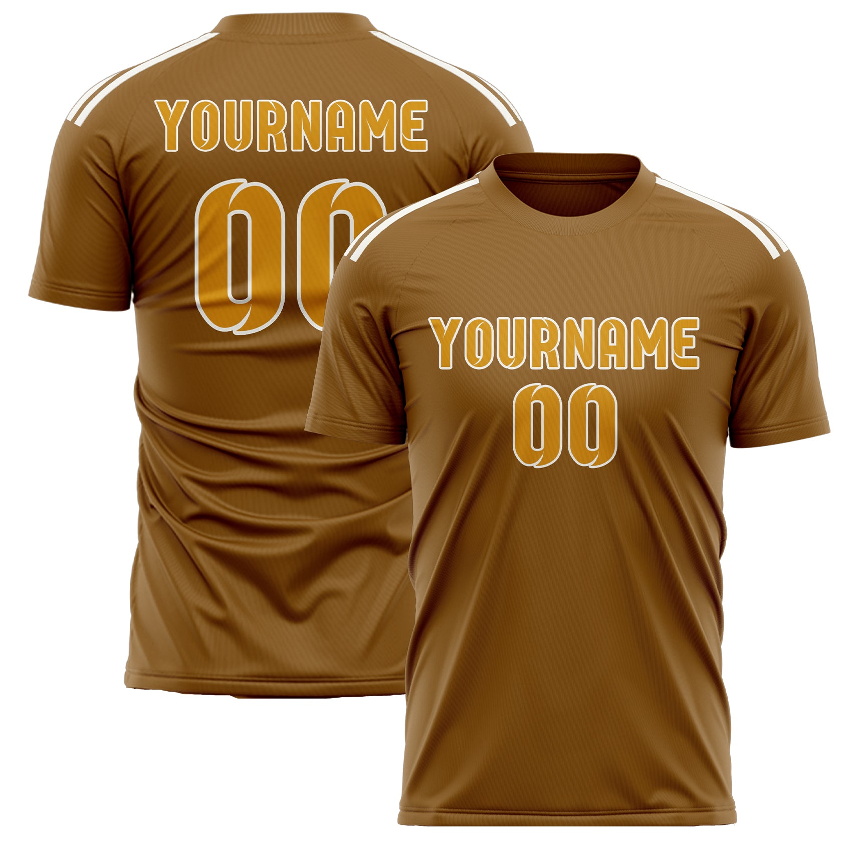 Custom Khaki Yellow Soccer Jersey