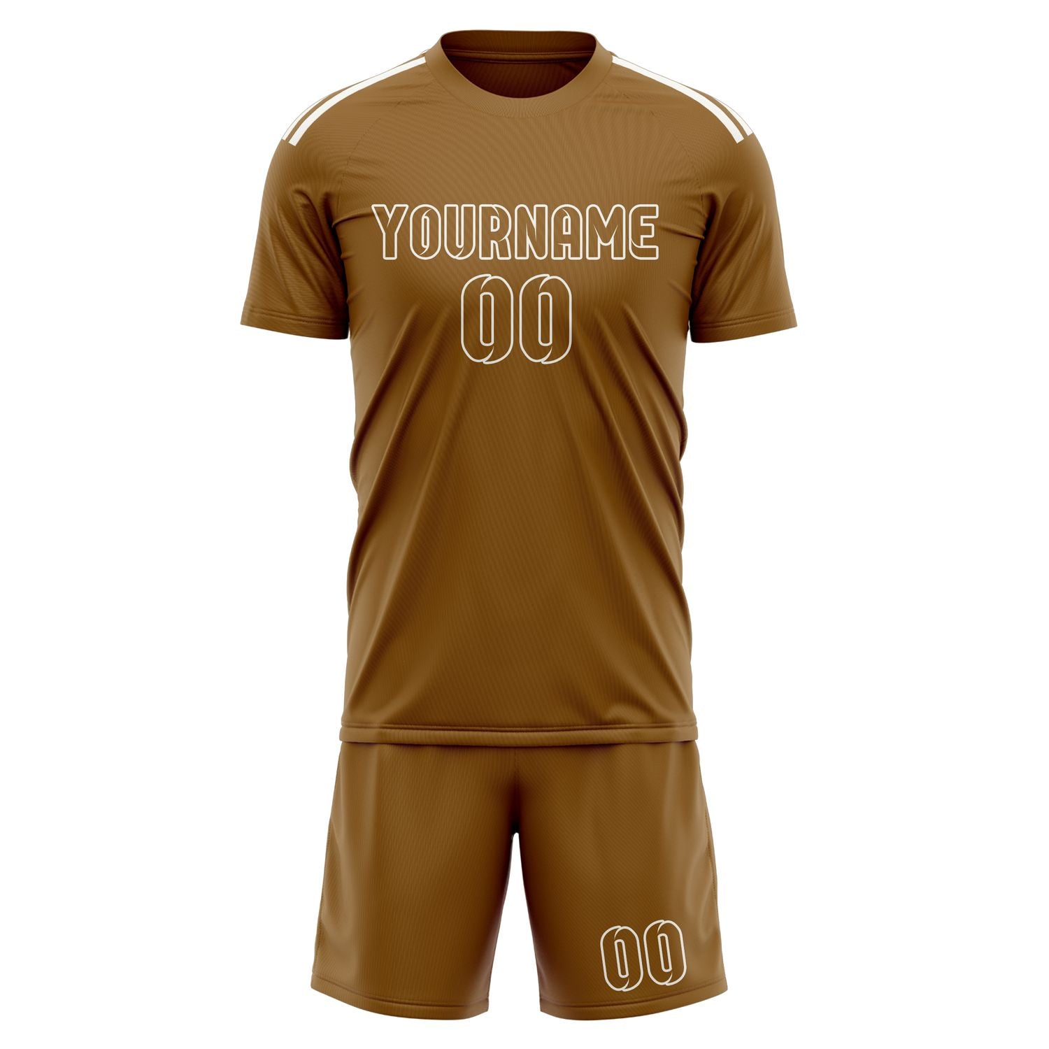 Custom Khaki Khaki Soccer Set