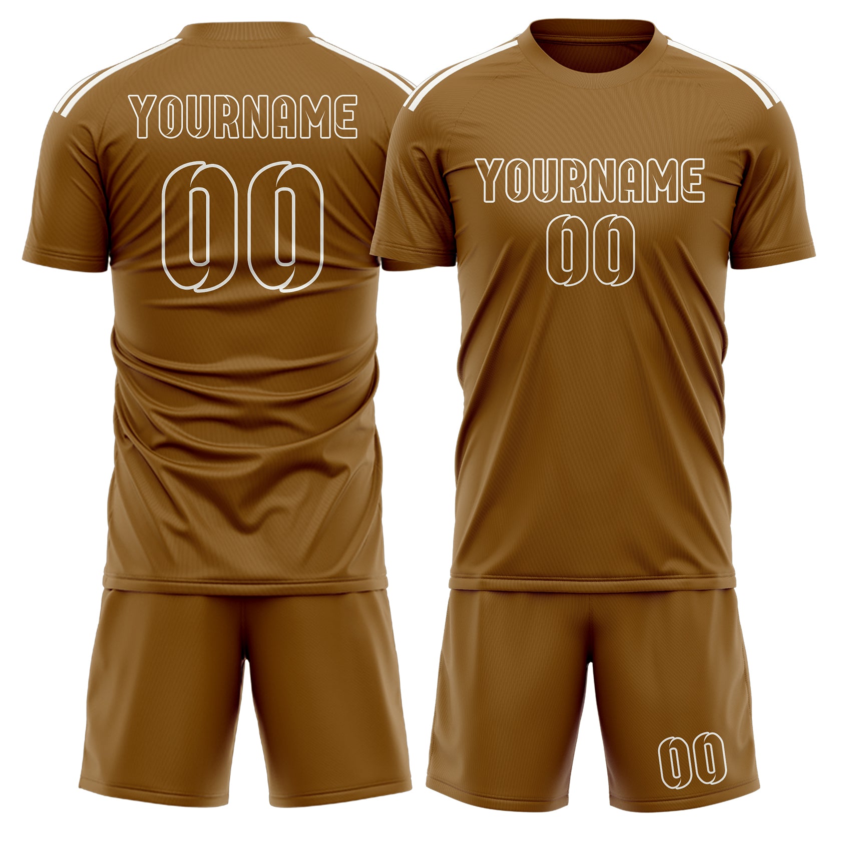 Custom Khaki Khaki Soccer Set