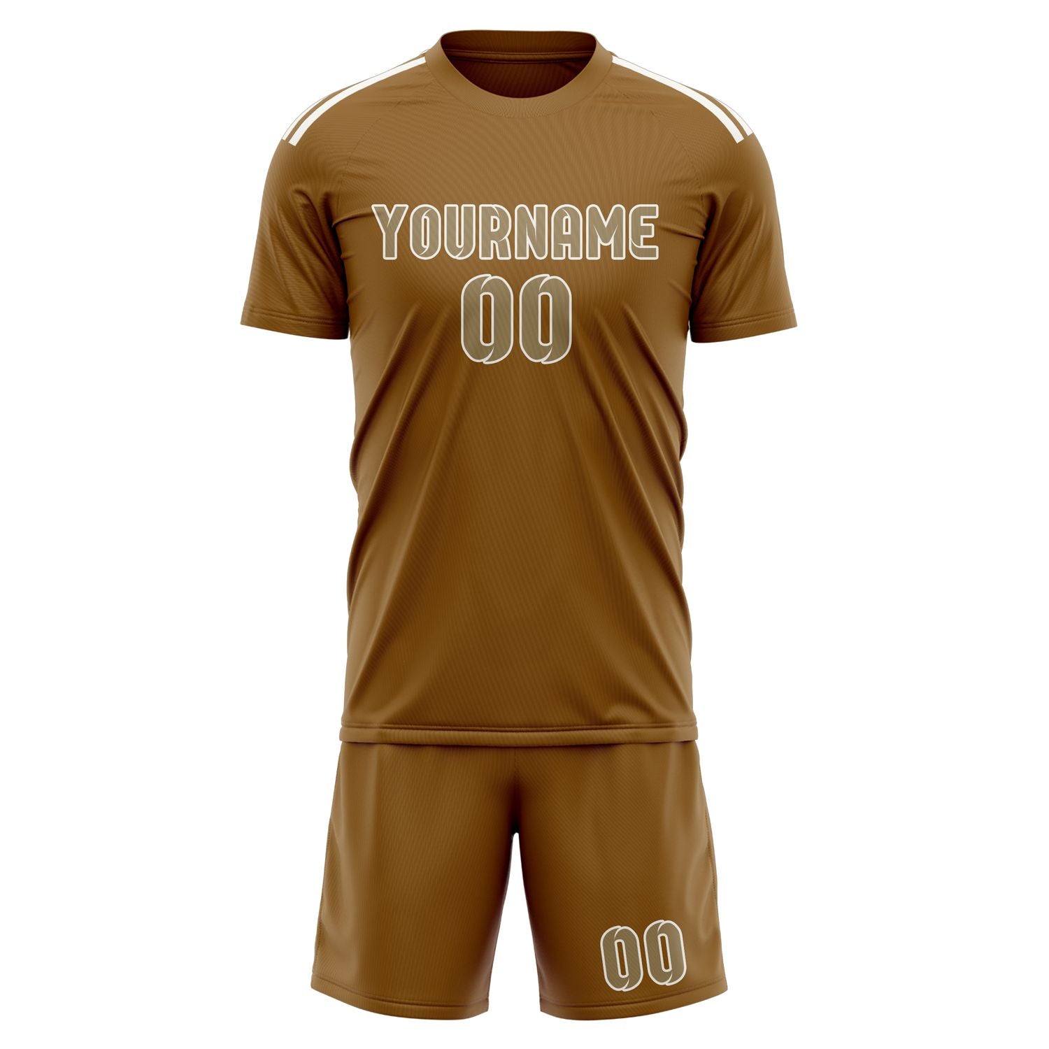 Custom Khaki Light Khaki Soccer Set