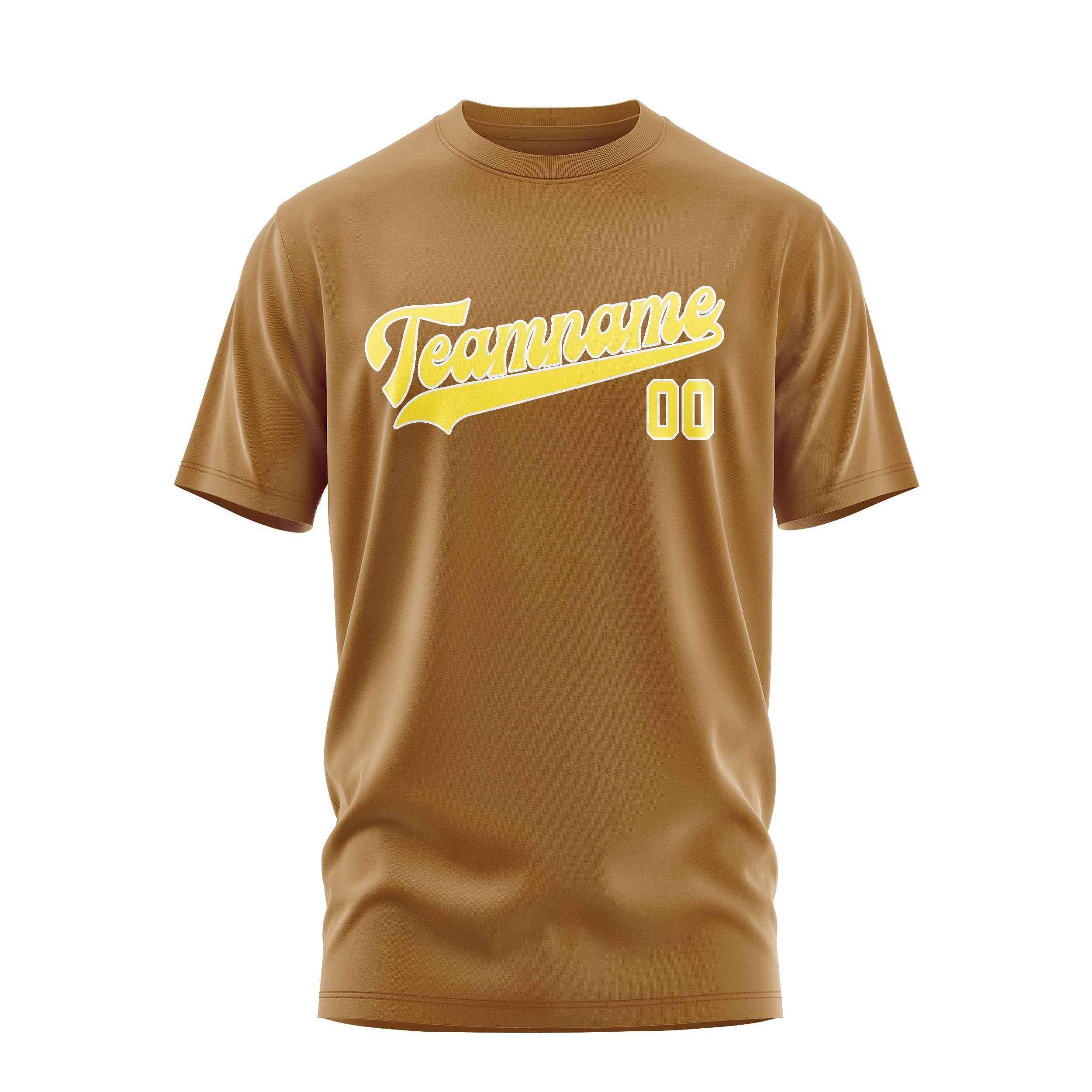 Custom Khaki Light Yellow T-Shirt
