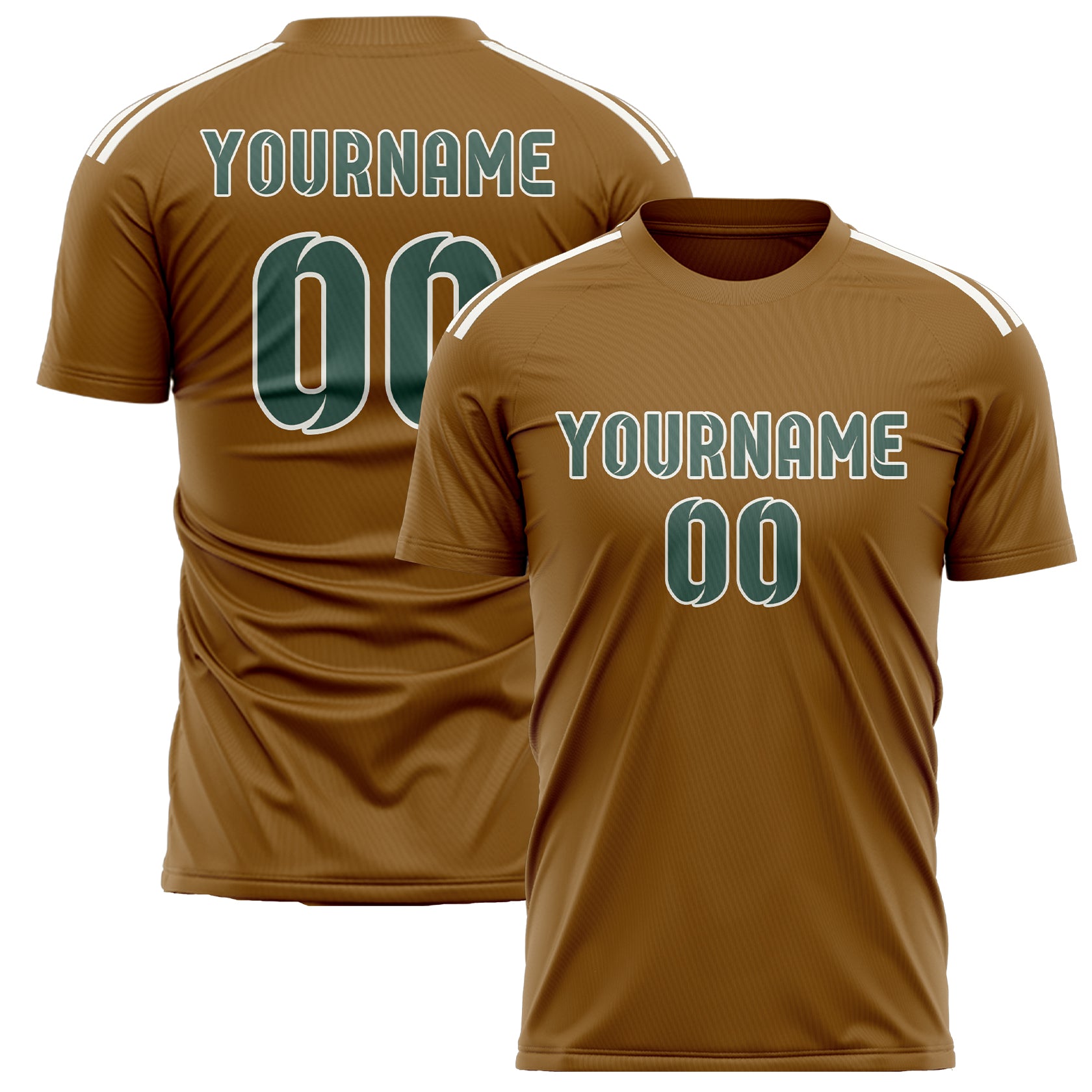 Custom Khaki Blue Green Soccer Jersey