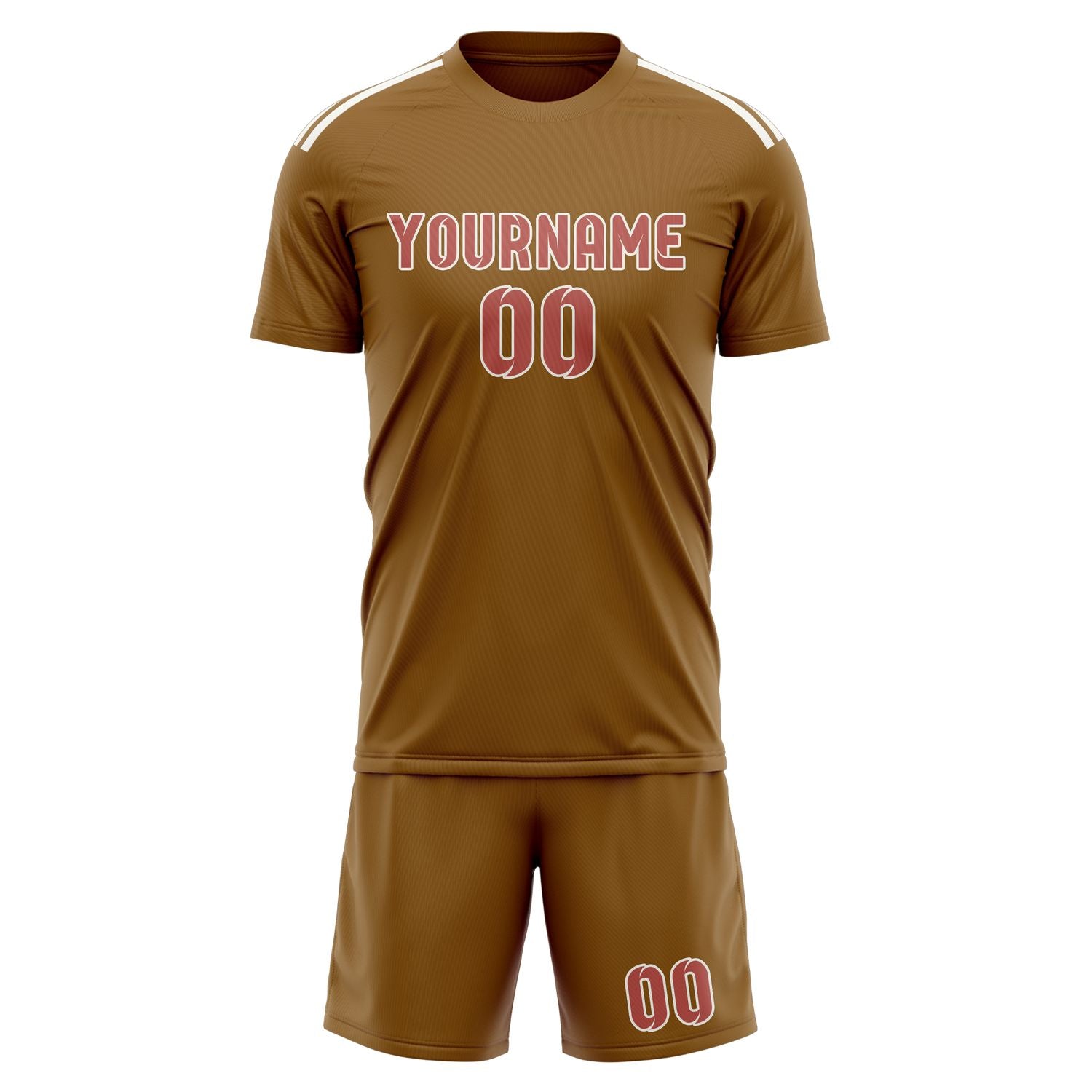 Custom Khaki Copper Rose Soccer Set