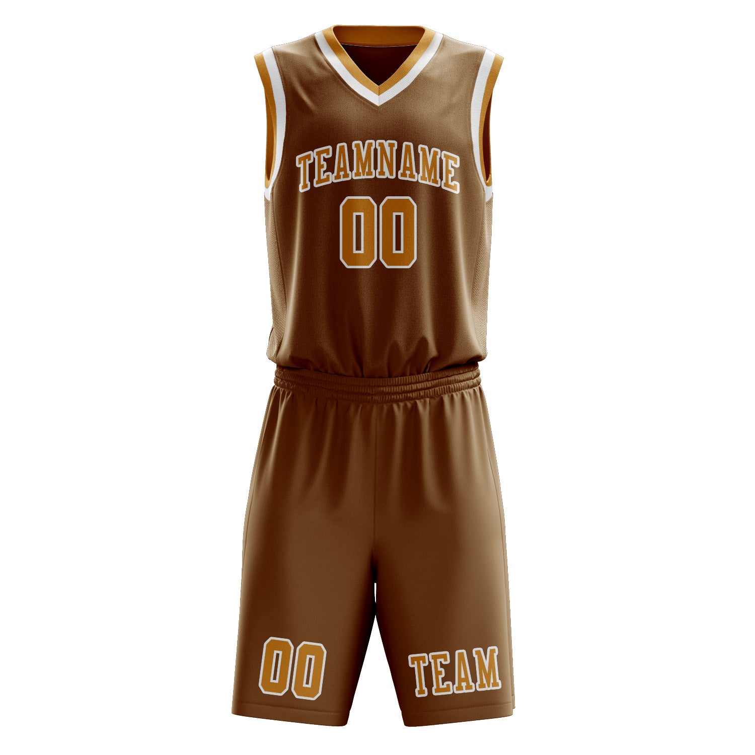 Custom Khaki Yellow Basketball Set