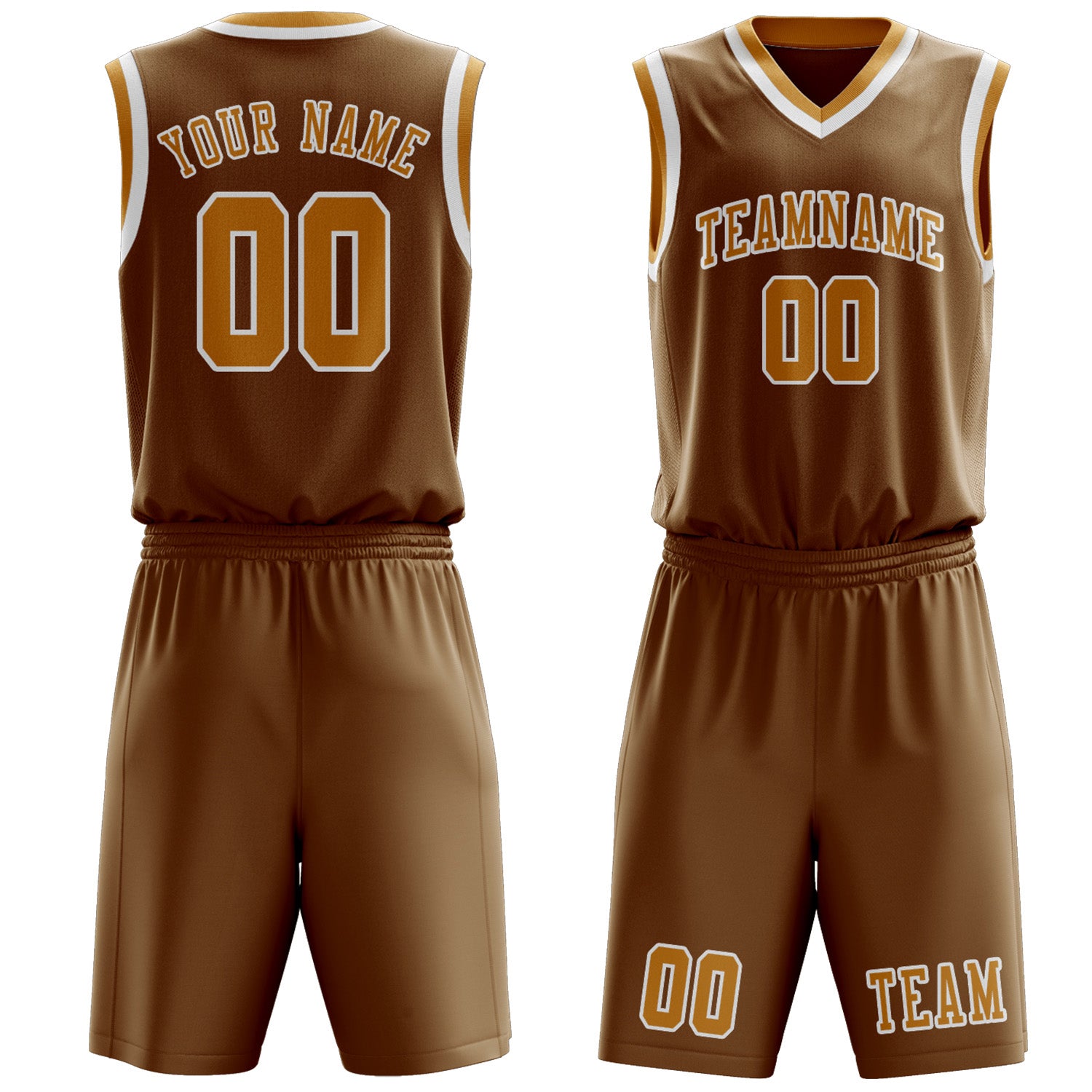 Custom Khaki Yellow Basketball Set