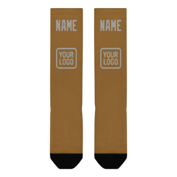 Custom Khaki Gray Knee-High Sock