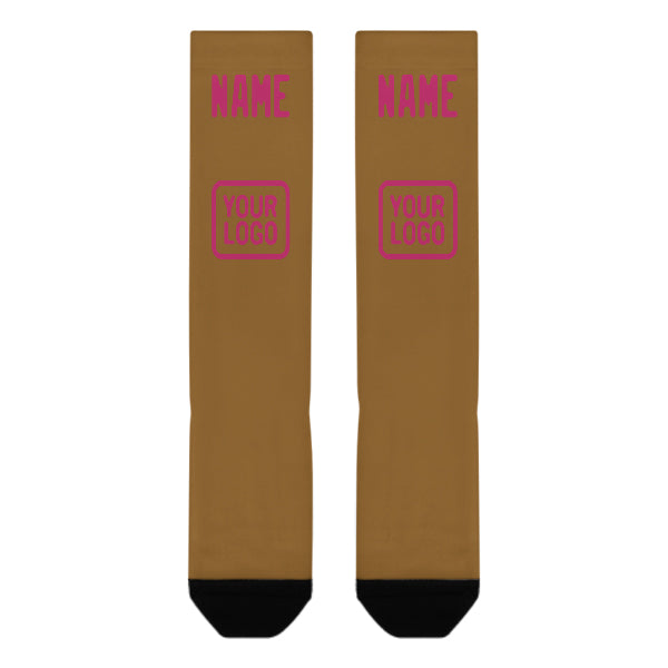 Custom Khaki Pink Knee-High Sock
