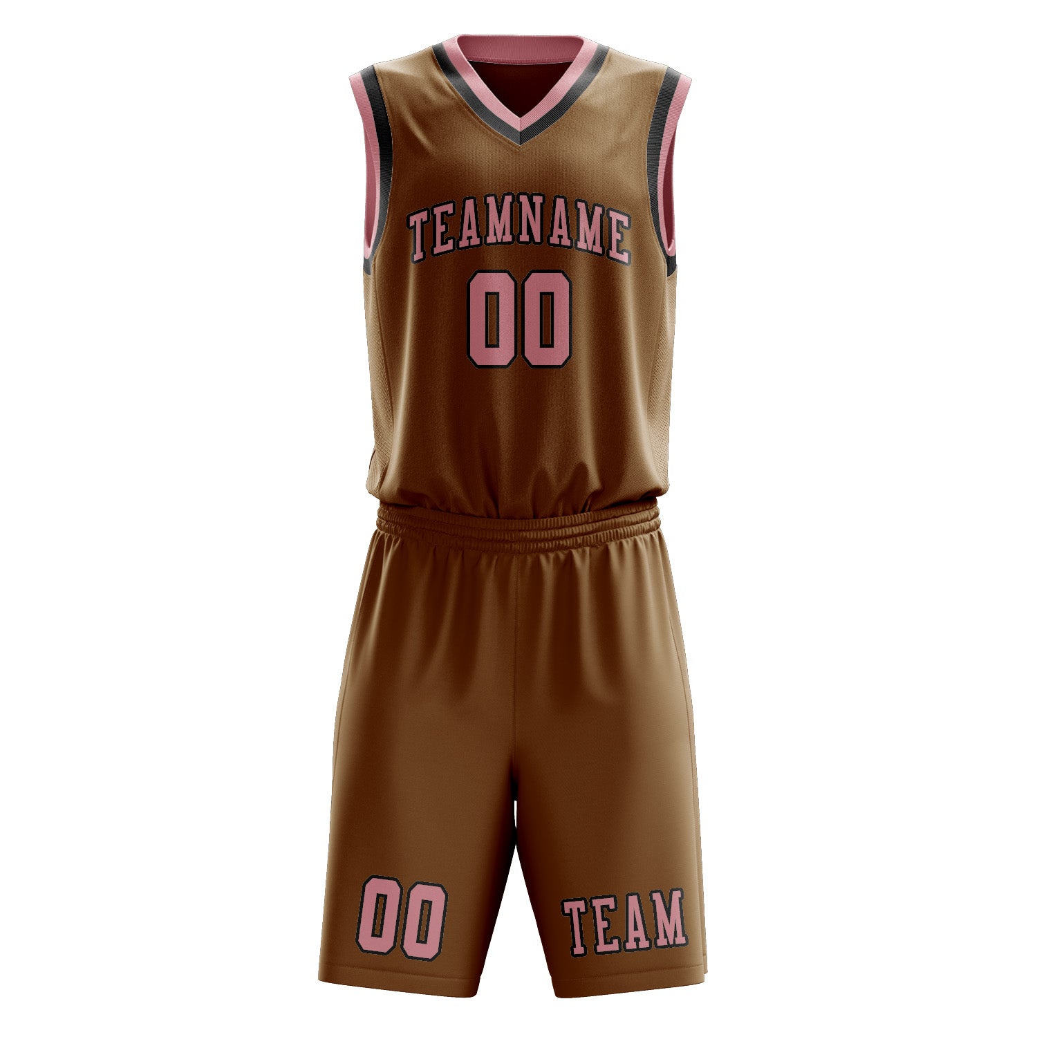 Custom Khaki Light Pink Basketball Set