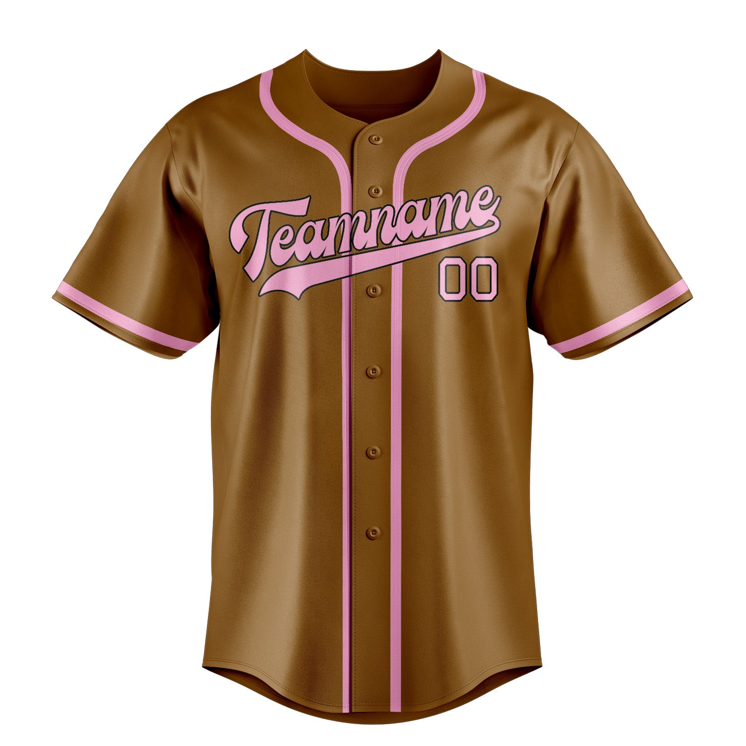 Custom Khaki Light Pink Baseball Jersey