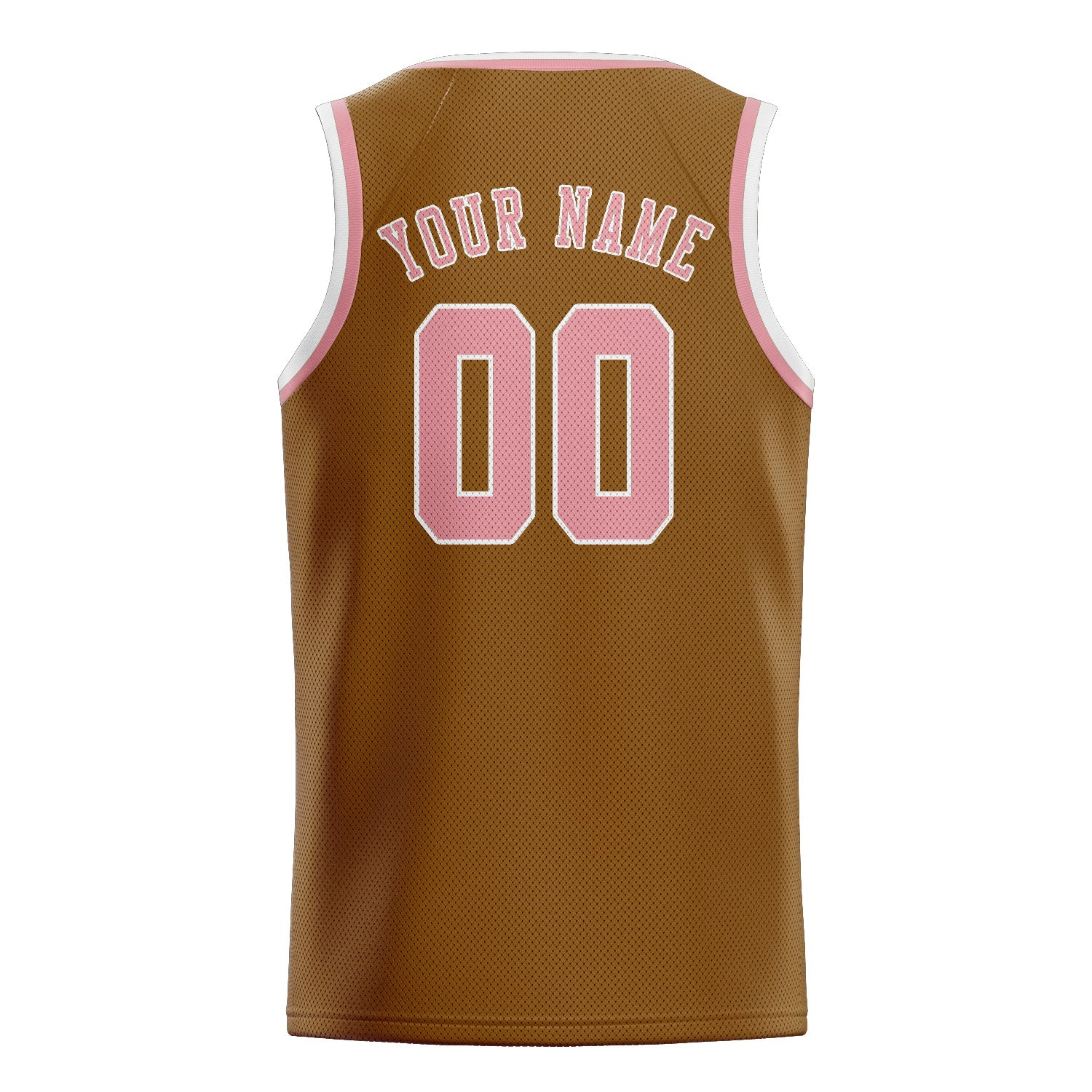 Custom Khaki Light Pink Basketball Jersey