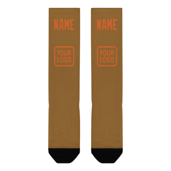 Custom Khaki Orange Knee-High Sock