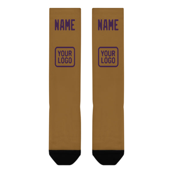 Custom Khaki Purple Knee-High Sock
