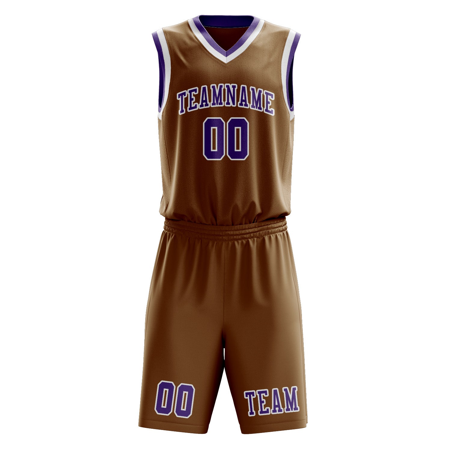 Custom Khaki Light Purple Basketball Set