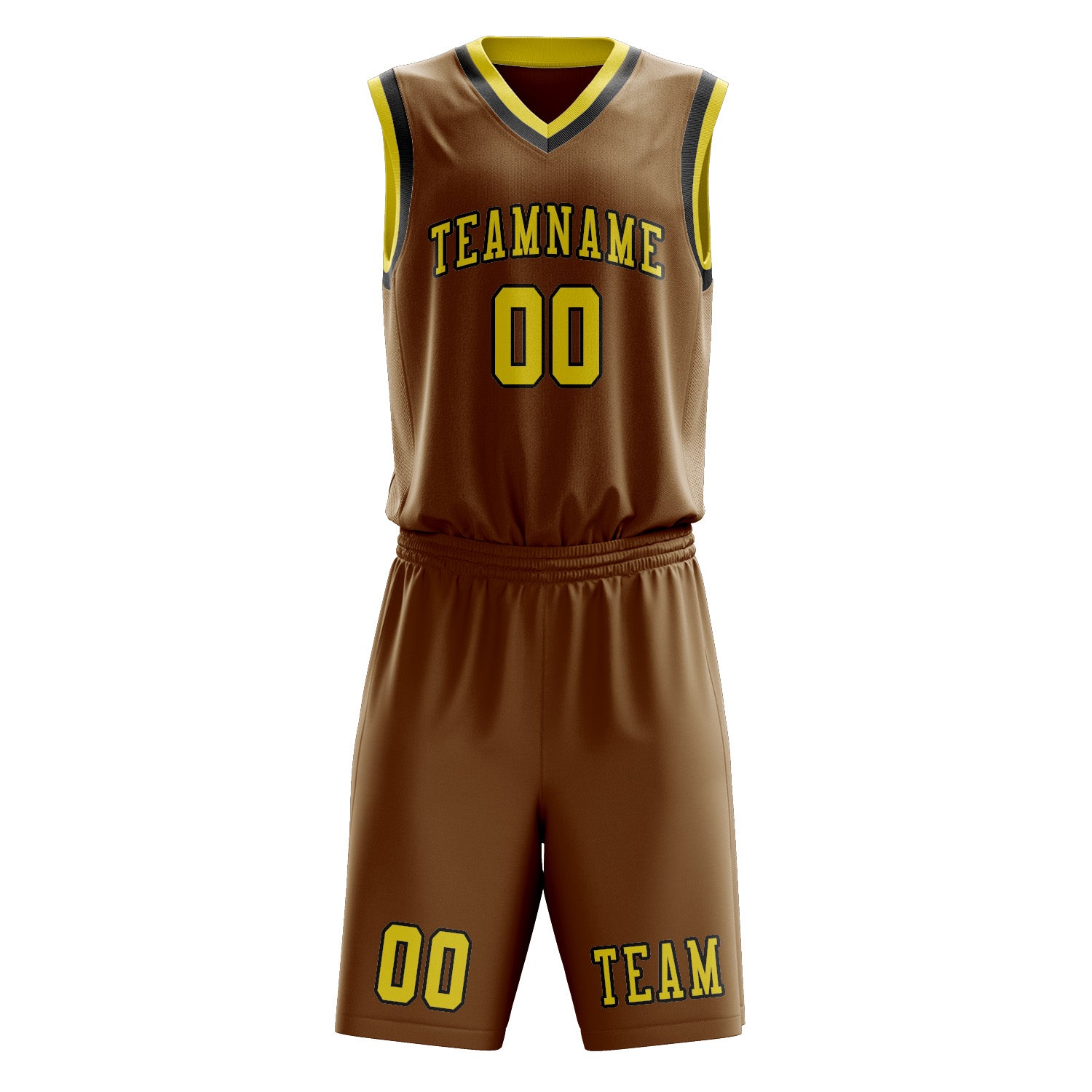 Custom Khaki Light Yellow Basketball Set