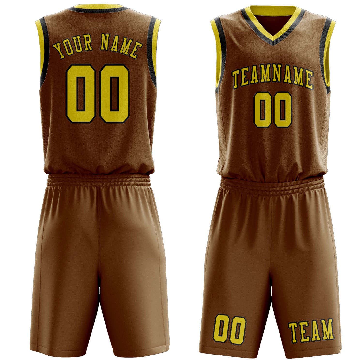 Custom Khaki Light Yellow Basketball Set