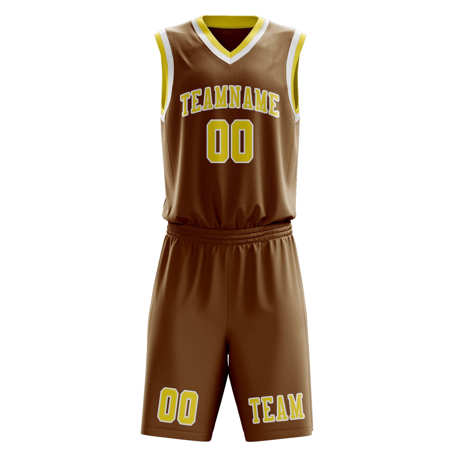Custom Khaki Light Yellow Basketball Set