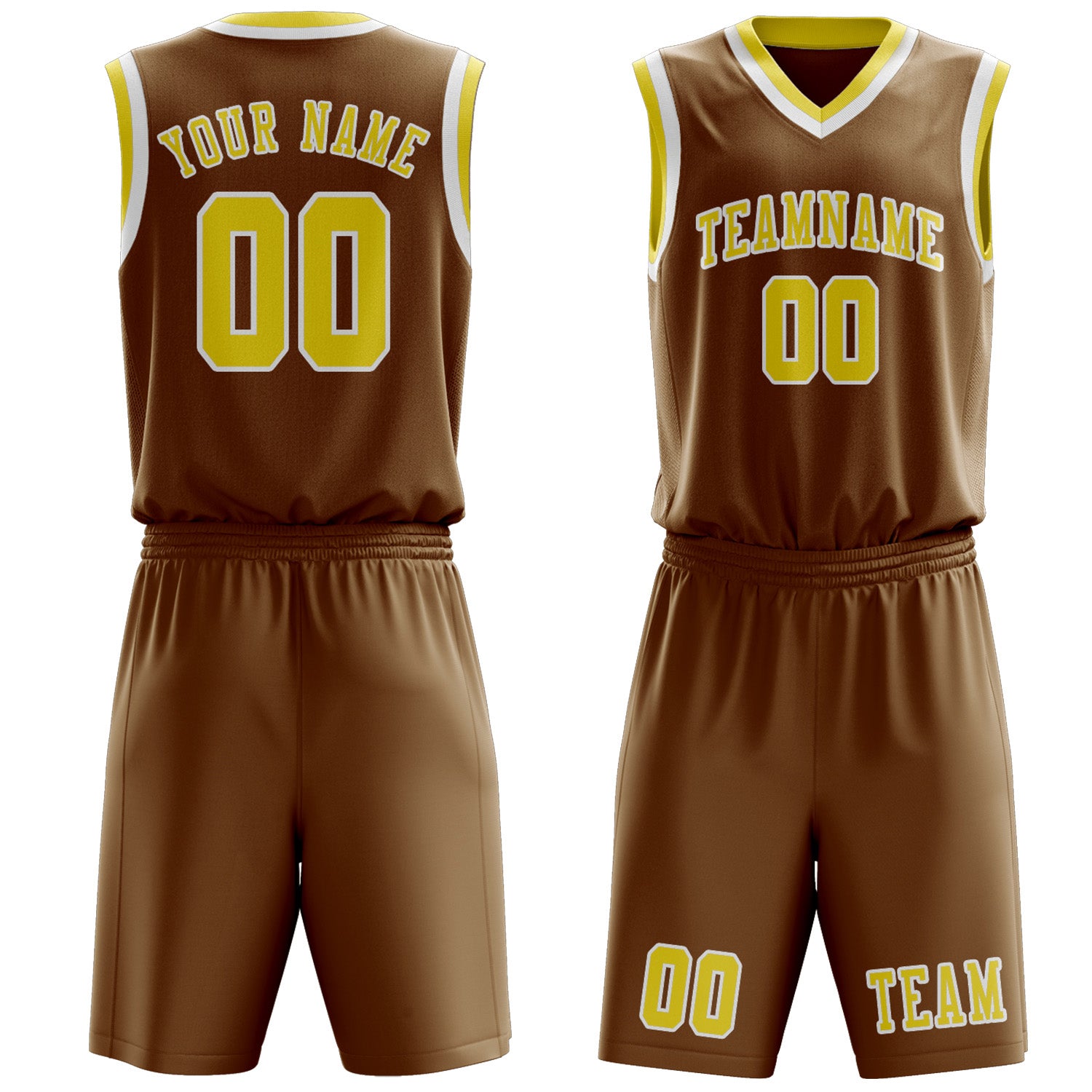 Custom Khaki Light Yellow Basketball Set