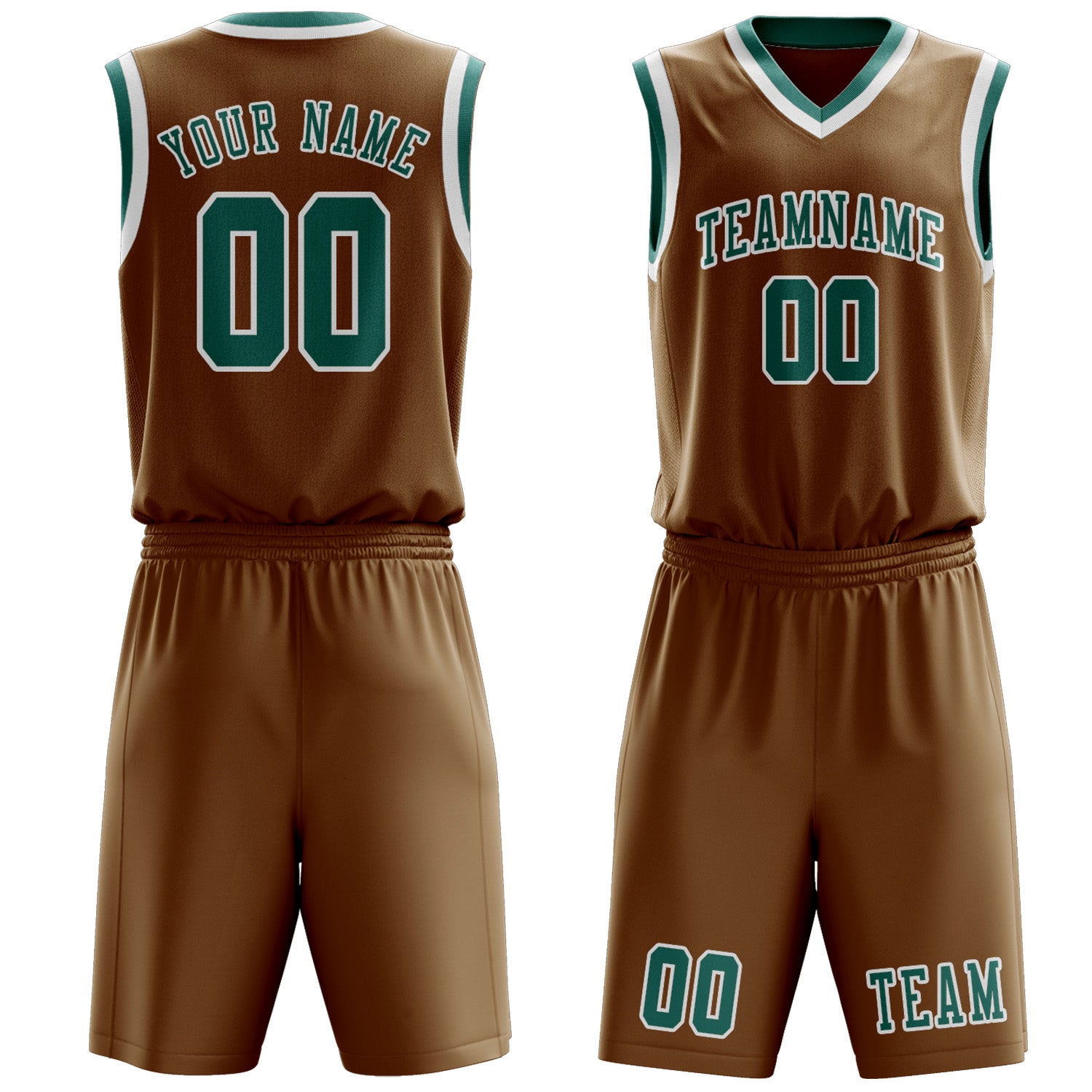 Custom Khaki Blue Green Basketball Set