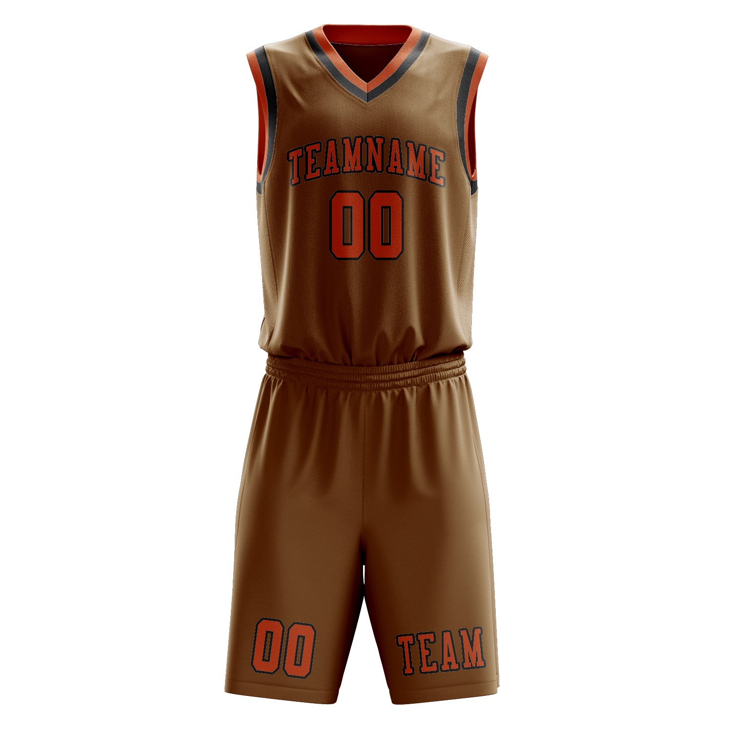 Custom Khaki Orange Basketball Set