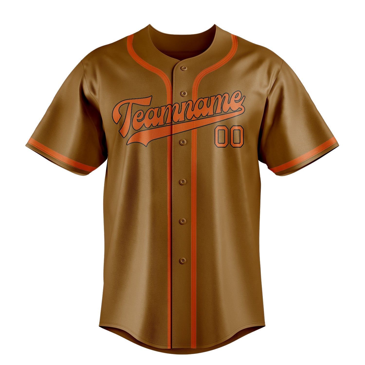 Custom Khaki Orange Baseball Jersey