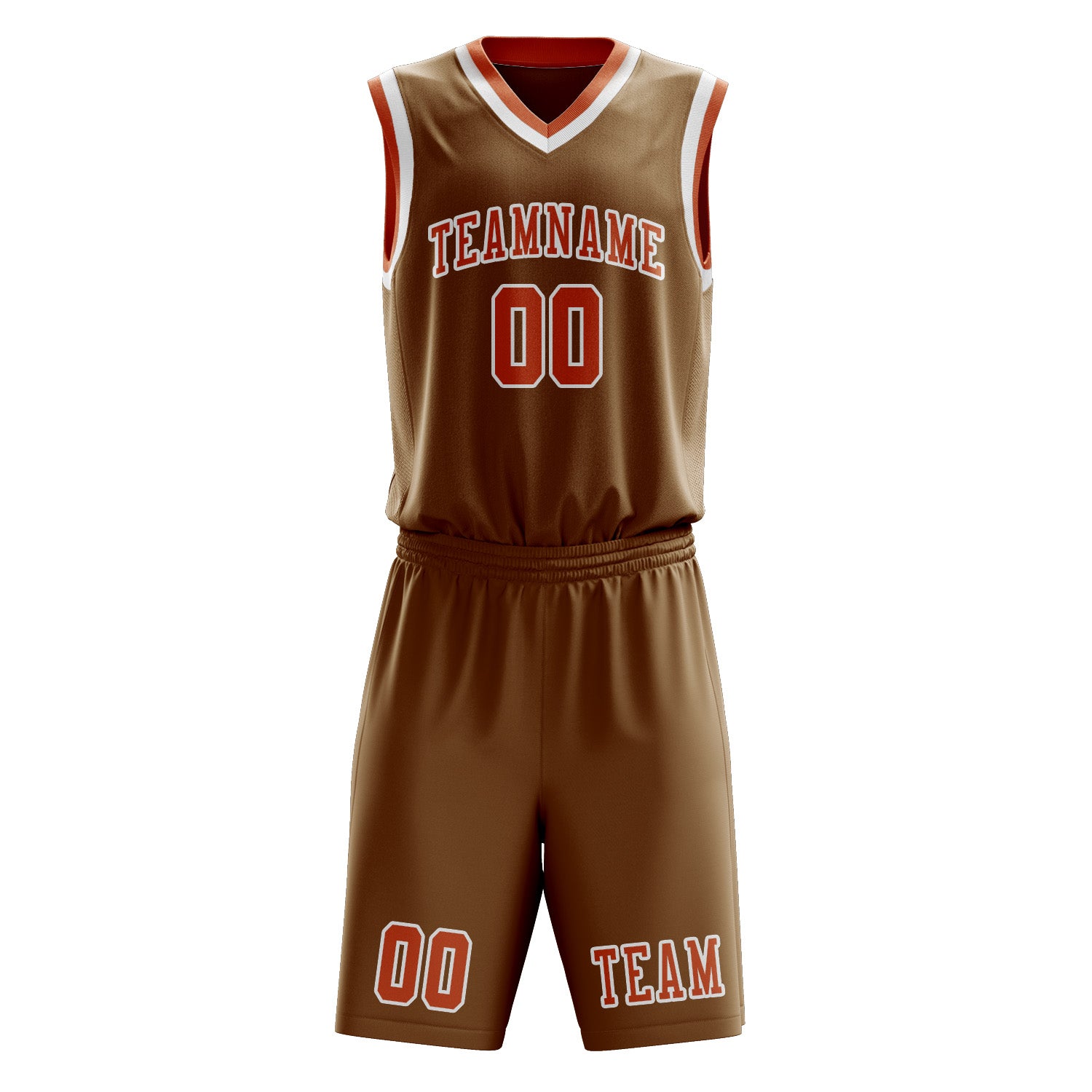 Custom Khaki Orange Basketball Set