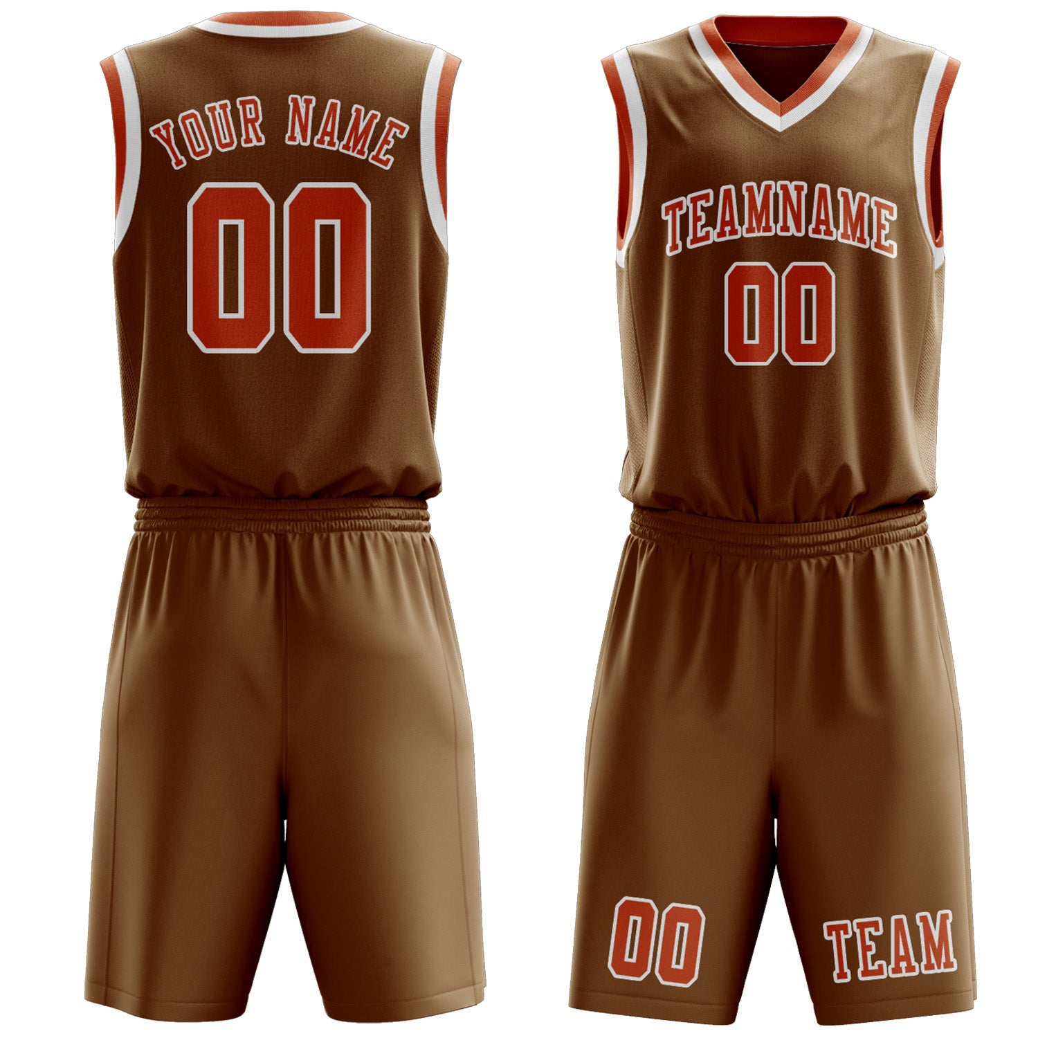 Custom Khaki Orange Basketball Set